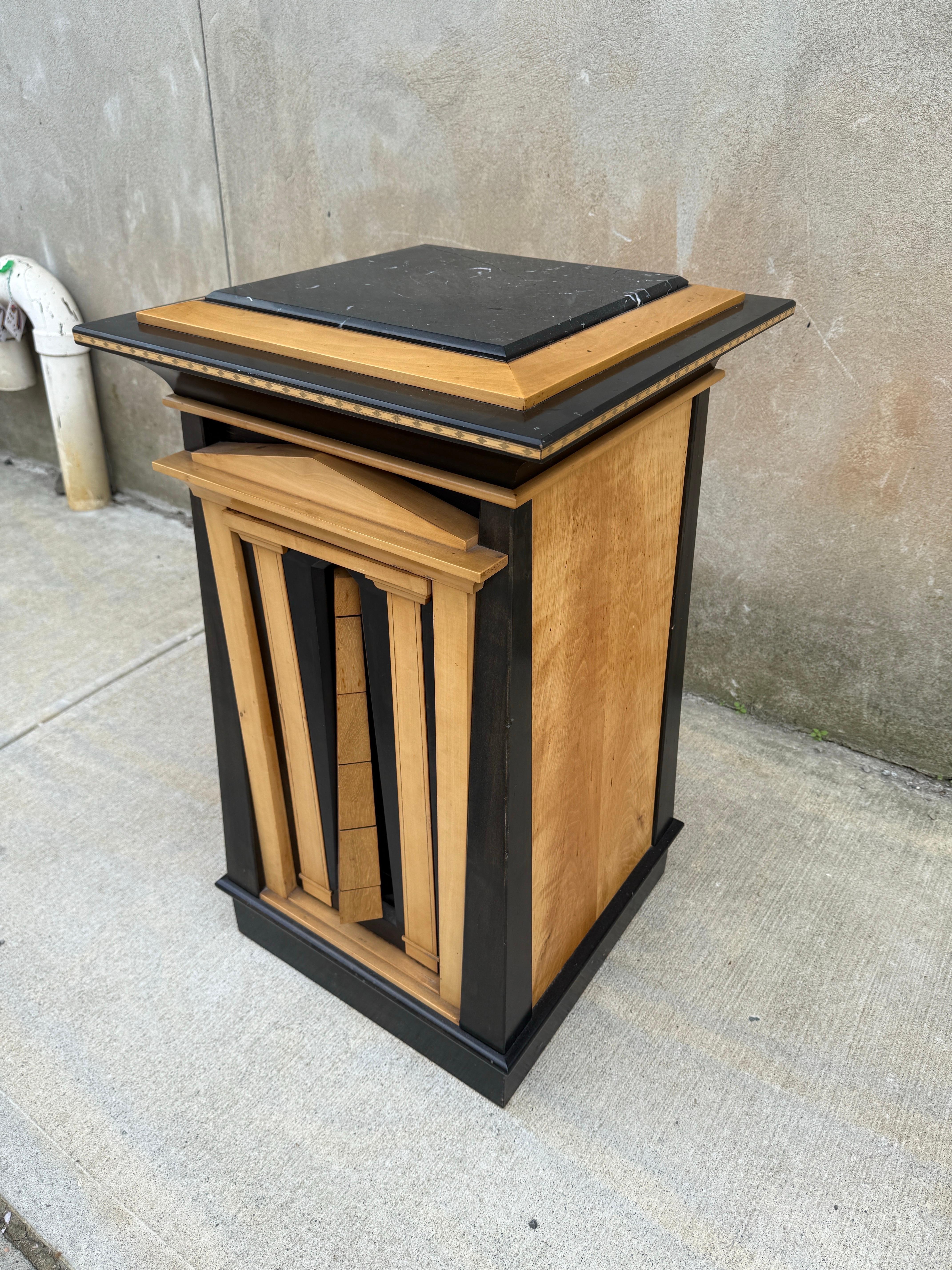 Ron Puckett Custom Made Pedestal Cabinet Table NYC 1980’s For Sale 3