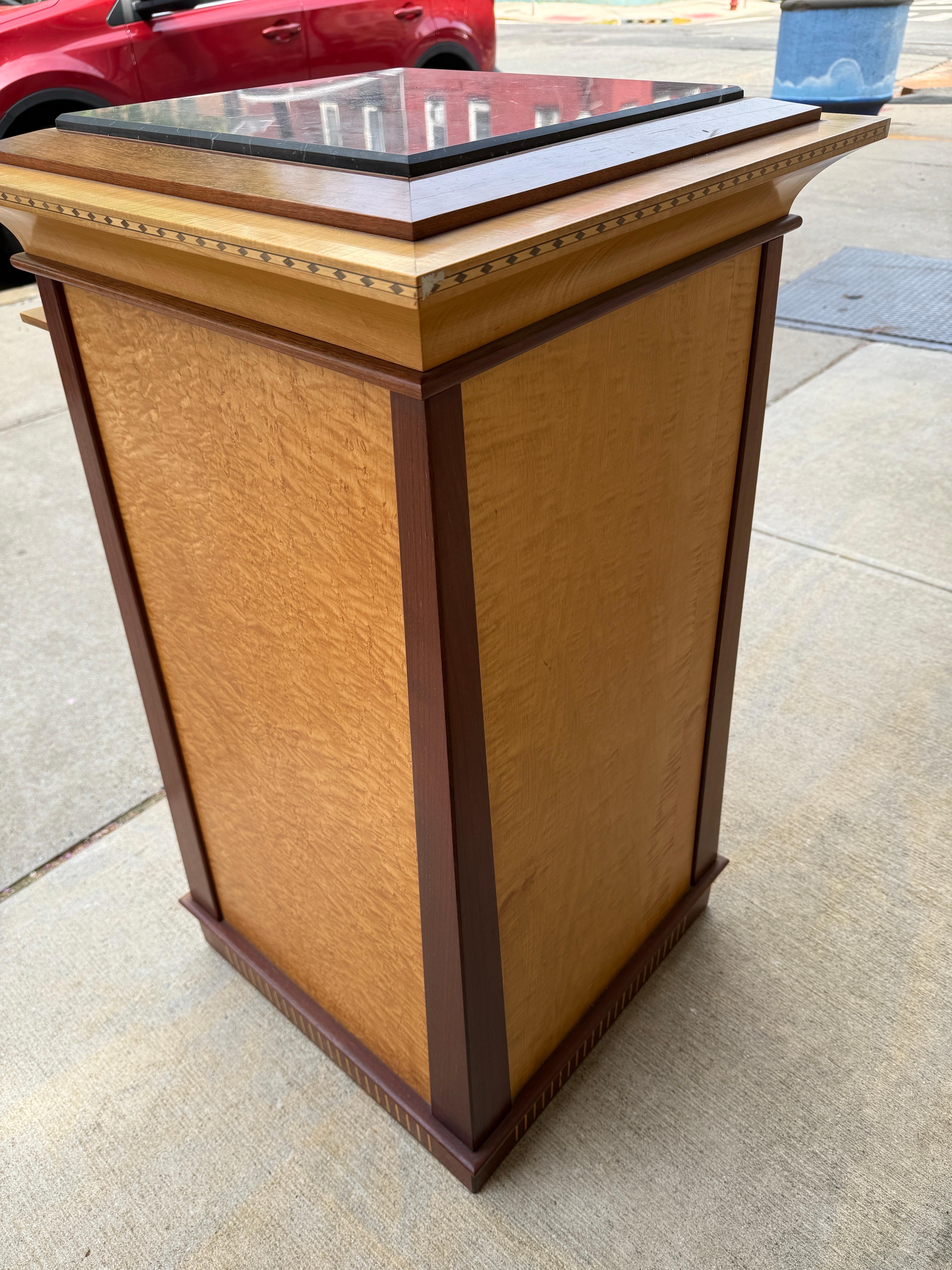 Ron Puckett Custom Made Pedestal Cabinet Table NYC 1980’s For Sale 3