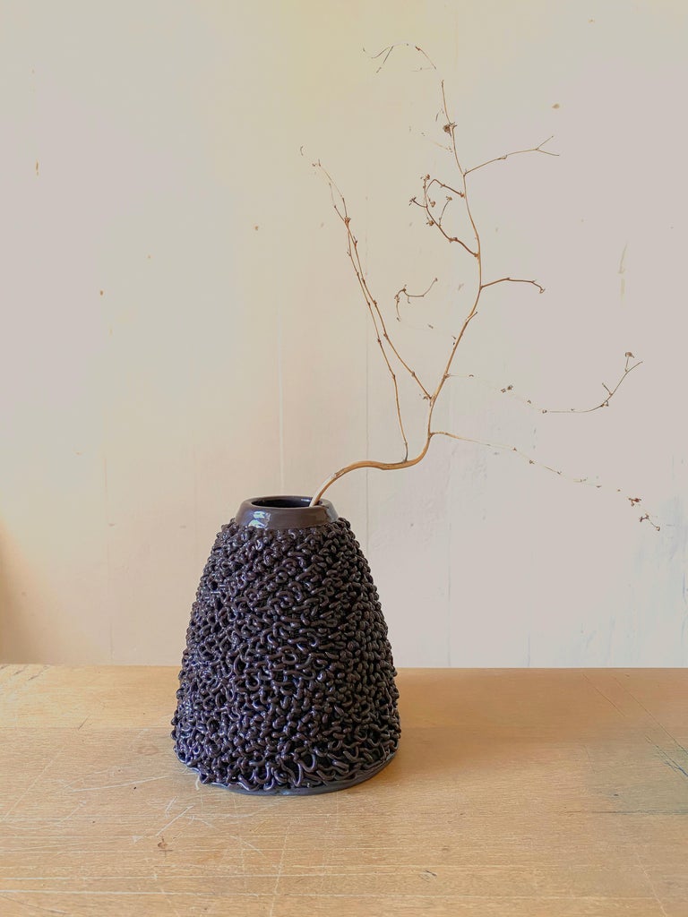 Contemporary Ron Rael and Virginia San Fratello Loopy Vase 'Black' For Sale