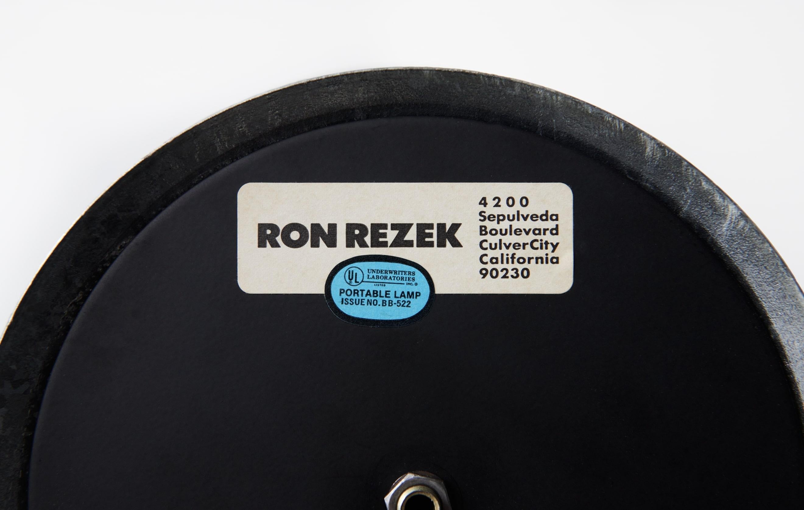 Late 20th Century Ron Rezek, ‘4200’ Zinc Table Lamps, USA, 1980 For Sale