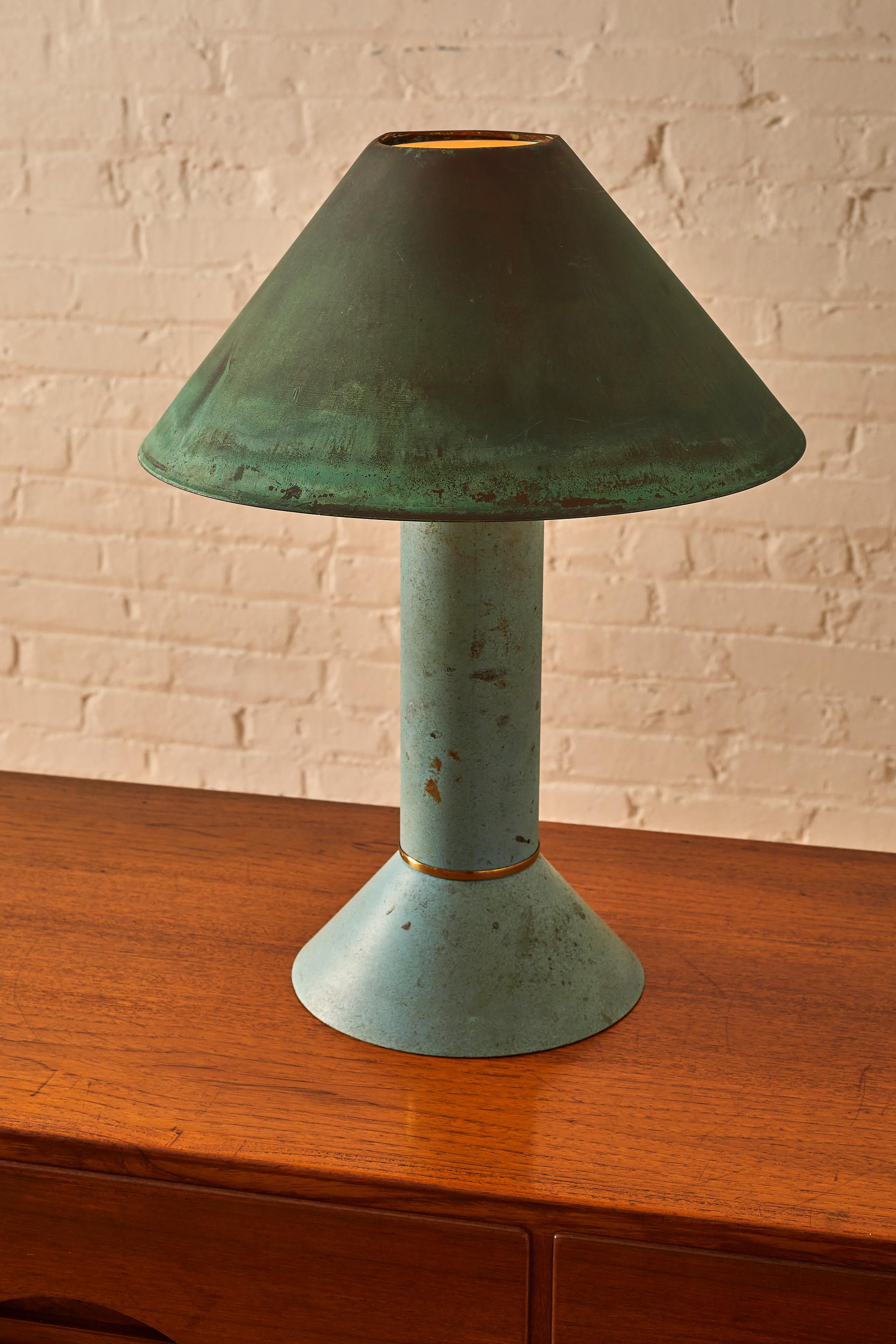 Ron Rezek Copper Table Lamp In Good Condition In Long Island City, NY
