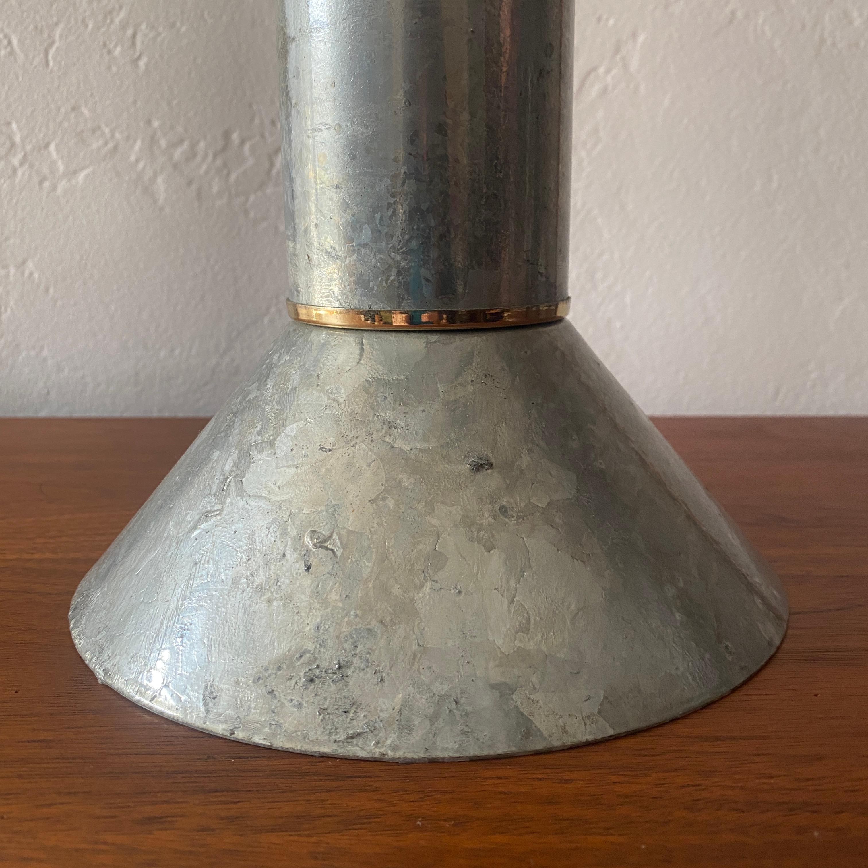 Ron Rezek Galvanized Steel Table Lamp For Sale 3