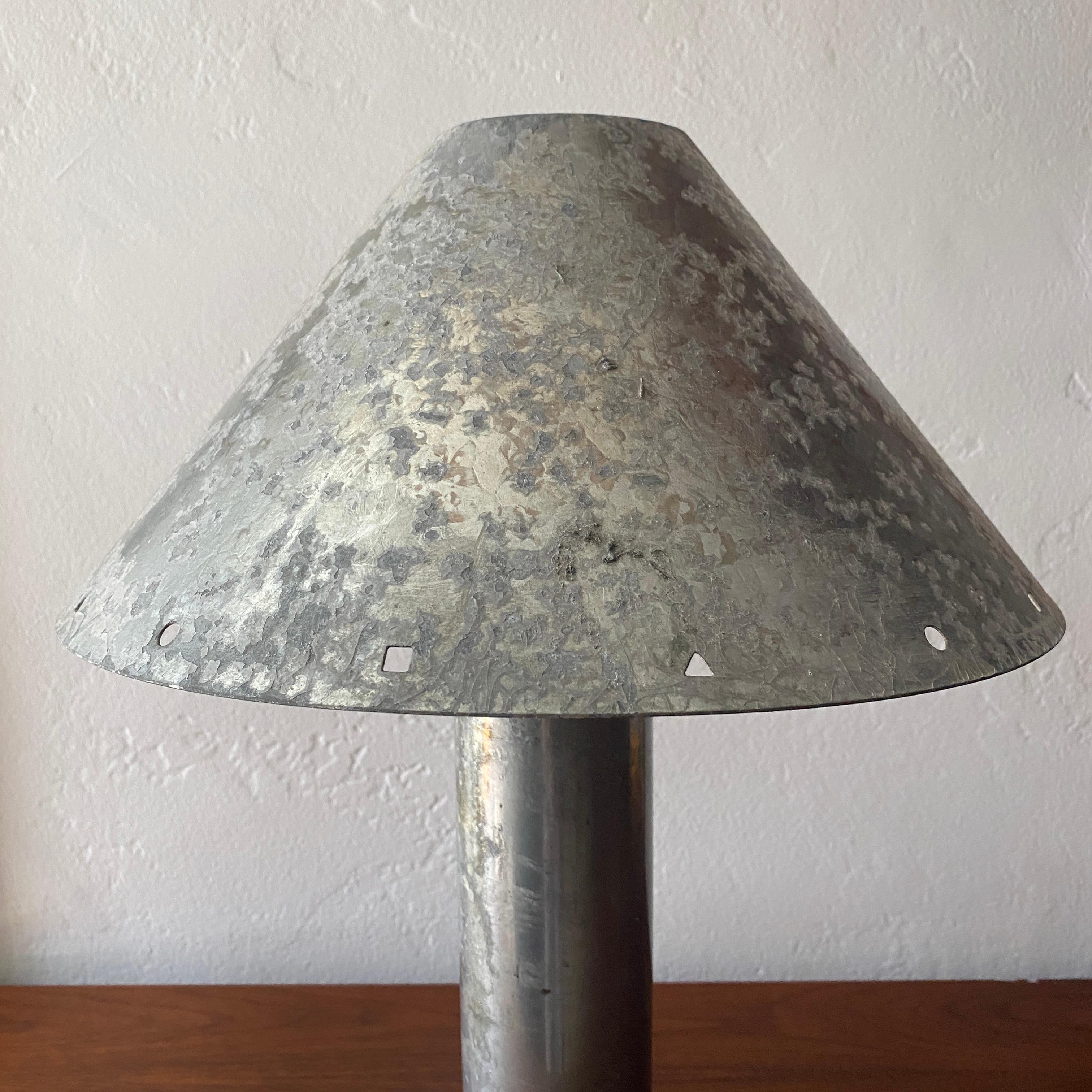 Ron Rezek Galvanized Steel Table Lamp For Sale 4