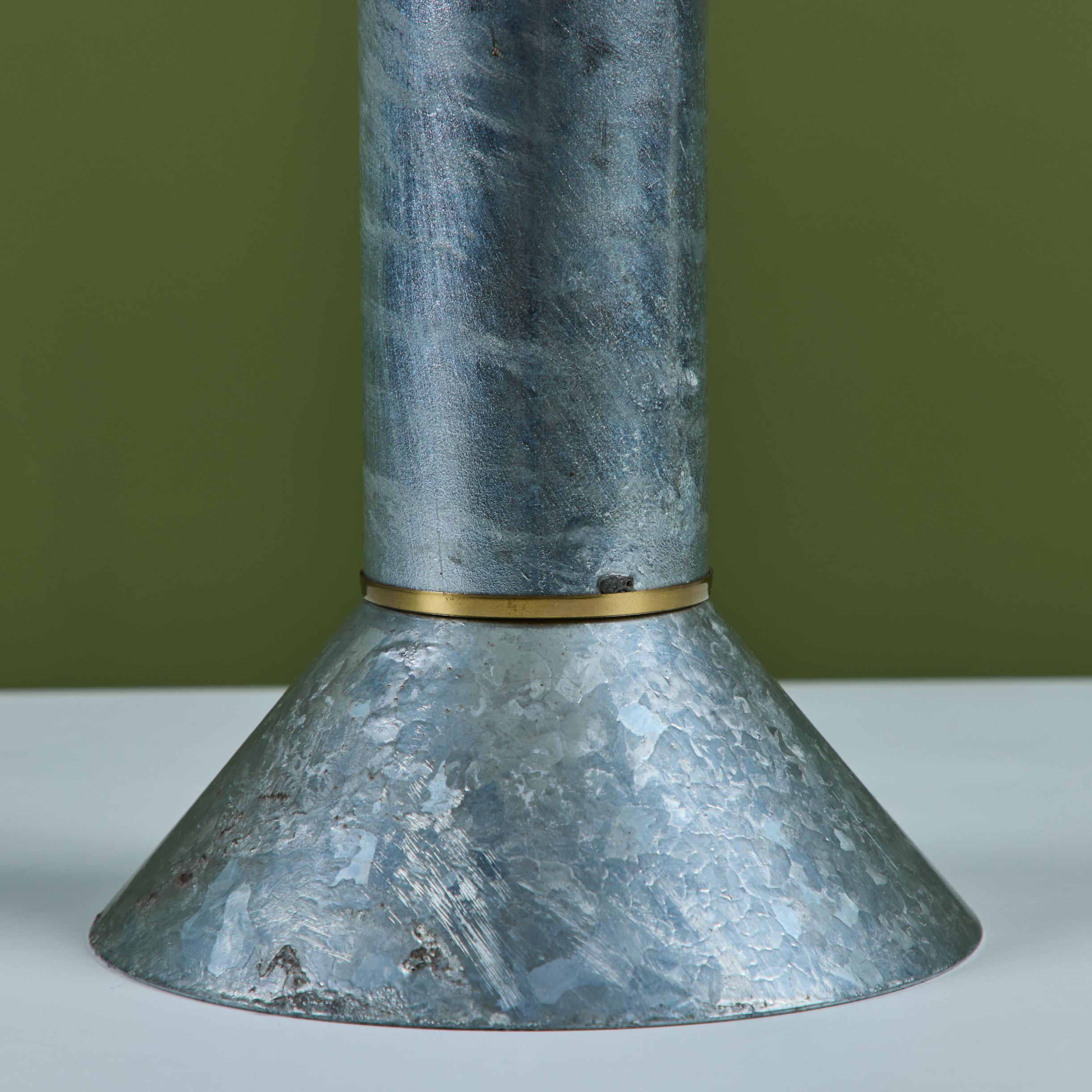 Ron Rezek Galvanized Steel Table Lamp For Sale 7