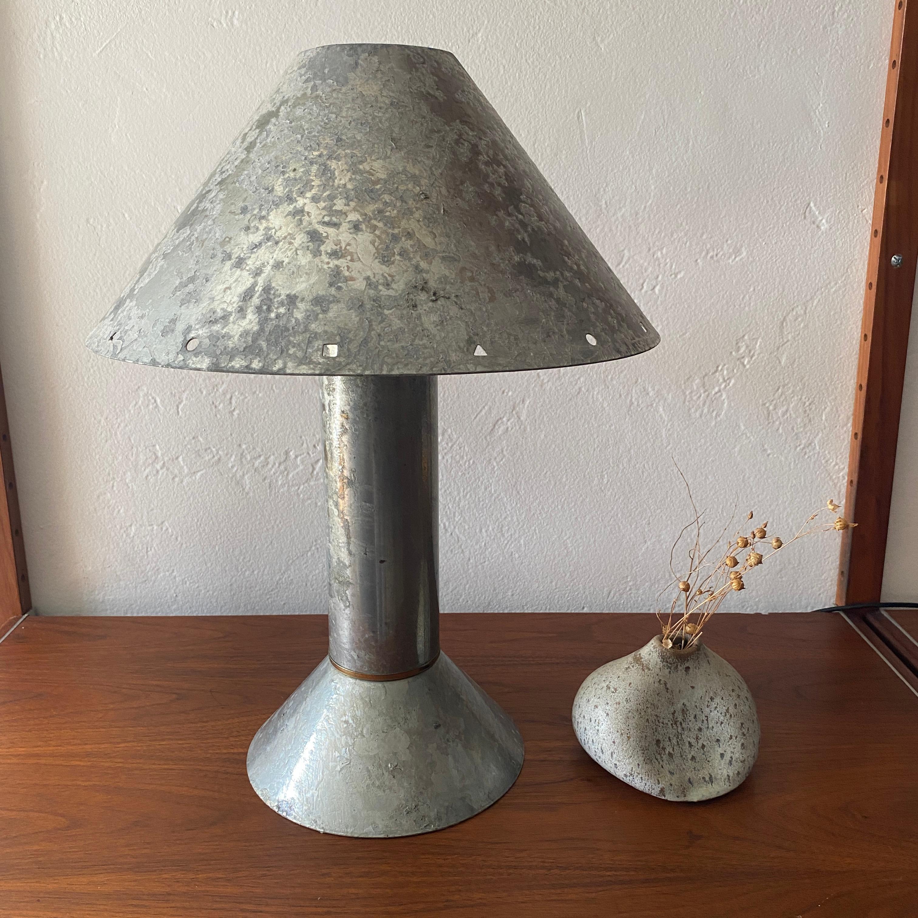 Ron Rezek Galvanized Steel Table Lamp For Sale 9