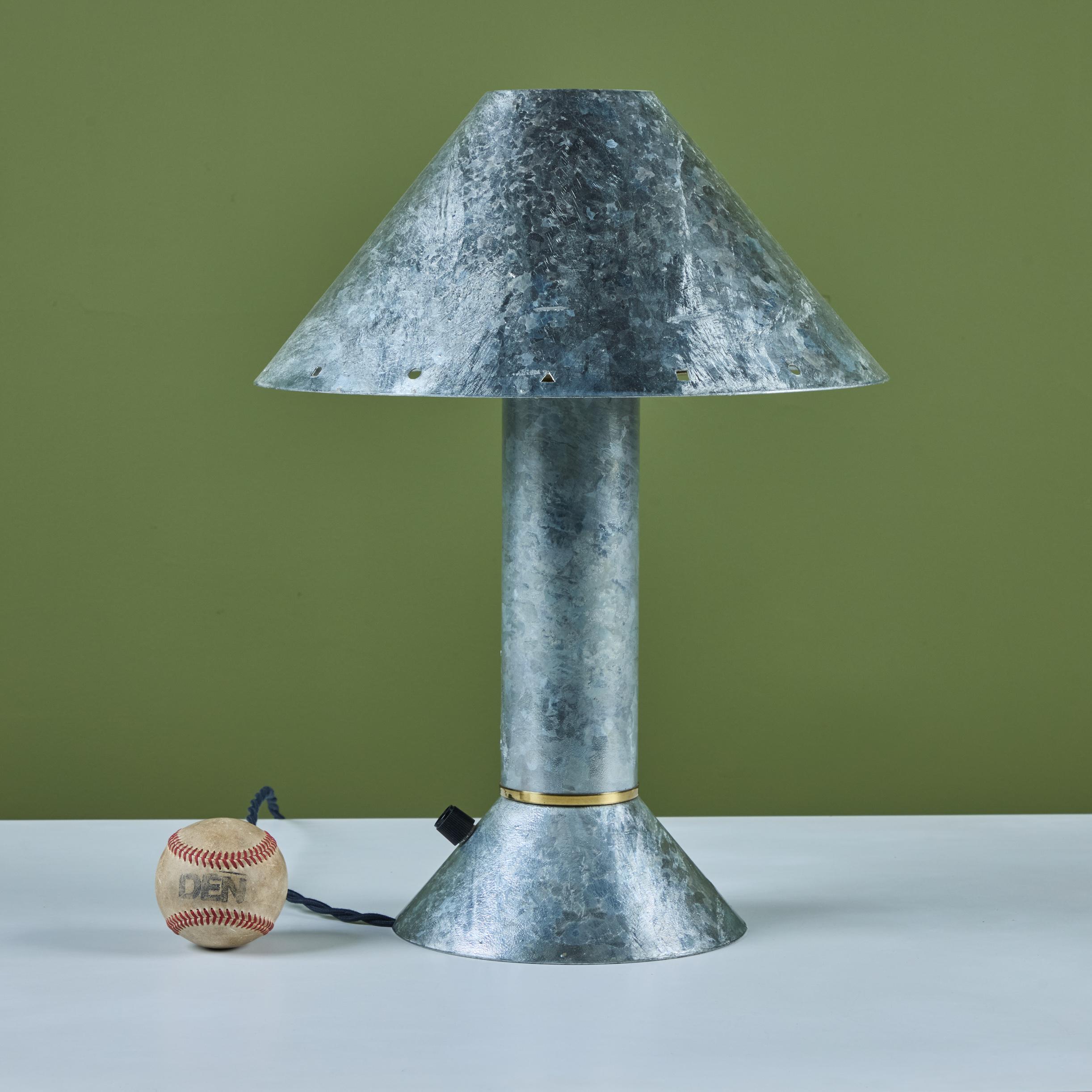 Post-Modern Ron Rezek Galvanized Steel Table Lamp