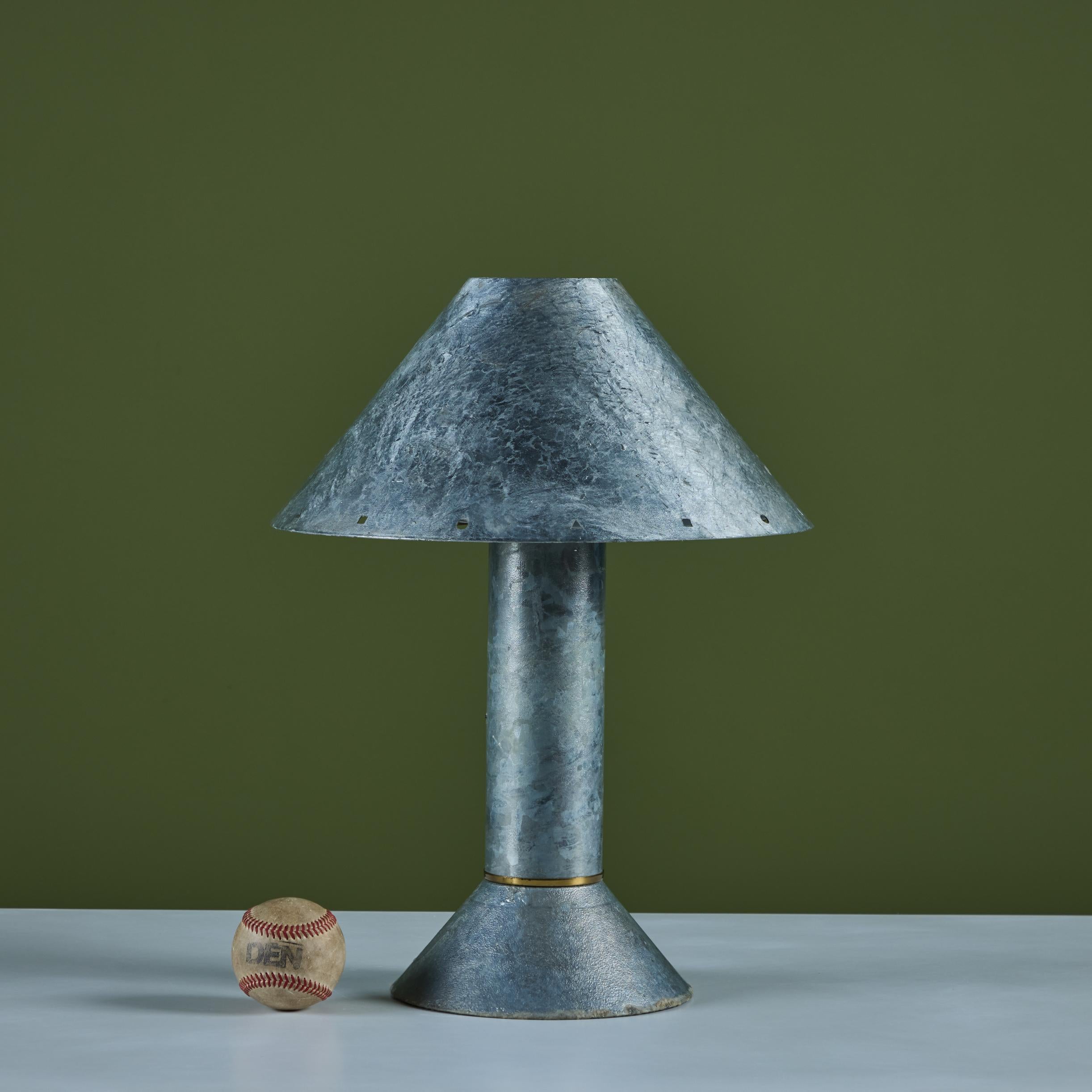 Post-Modern Ron Rezek Galvanized Steel Table Lamp