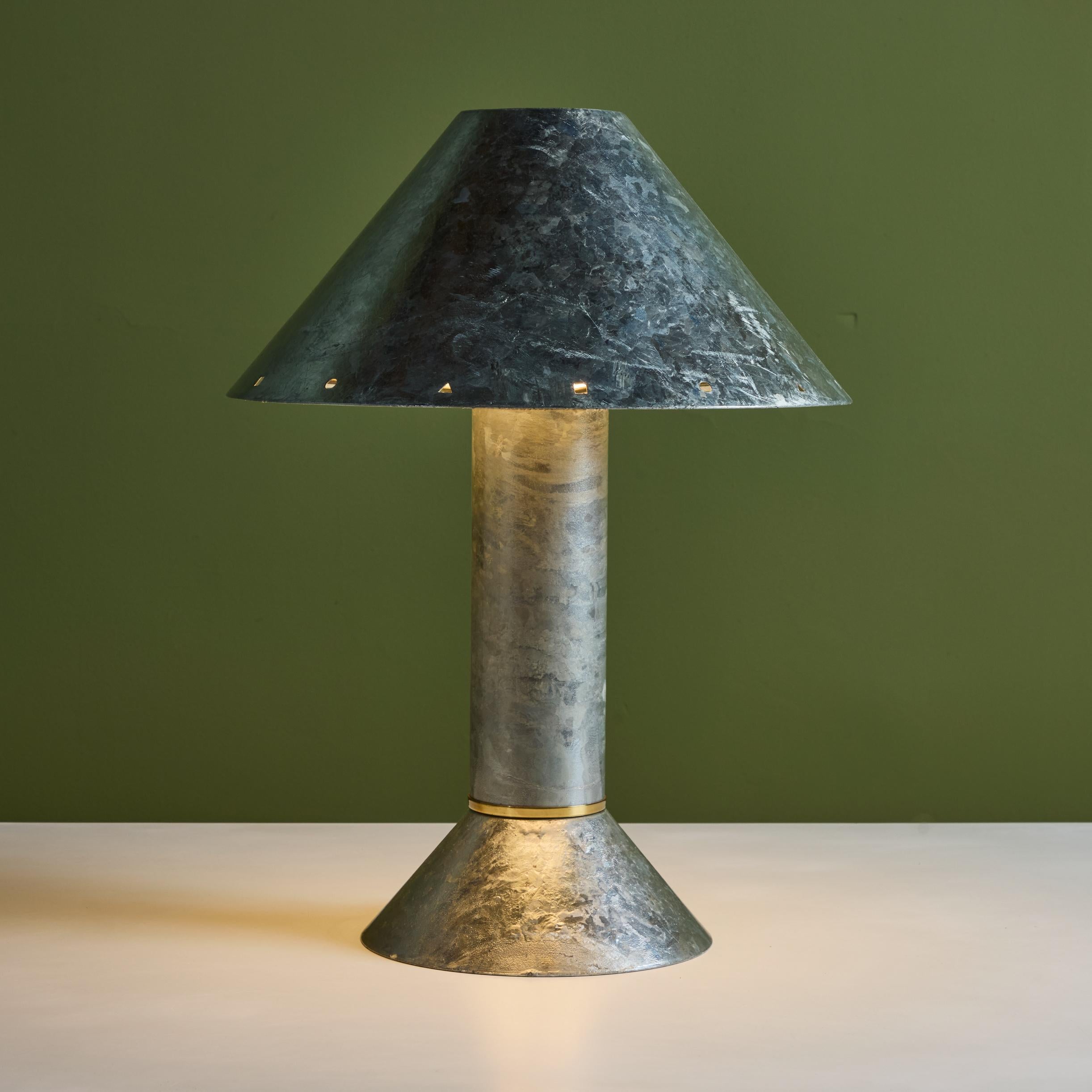 American Ron Rezek Galvanized Steel Table Lamp