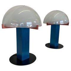 Ron Rezek Pair of Post Modern Aluminum Table Lamps