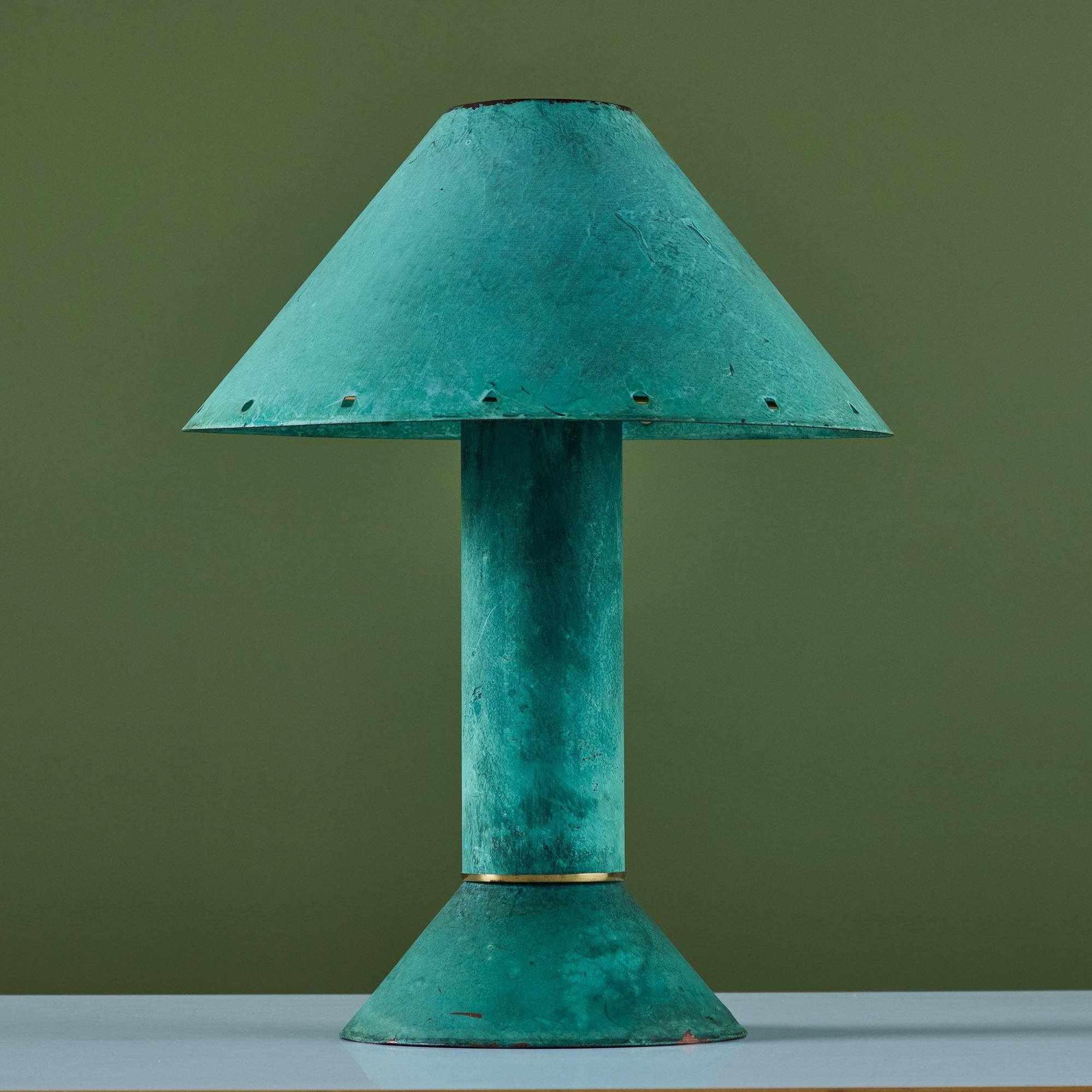 Patinated Ron Rezek Table Lamp