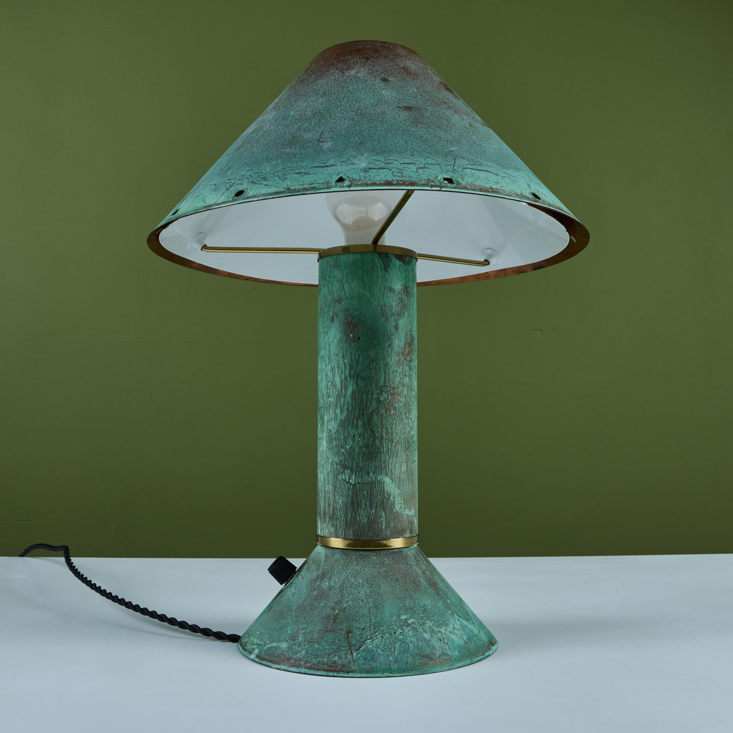 Ron Rezek Verdigris Table Lamp For Sale 2