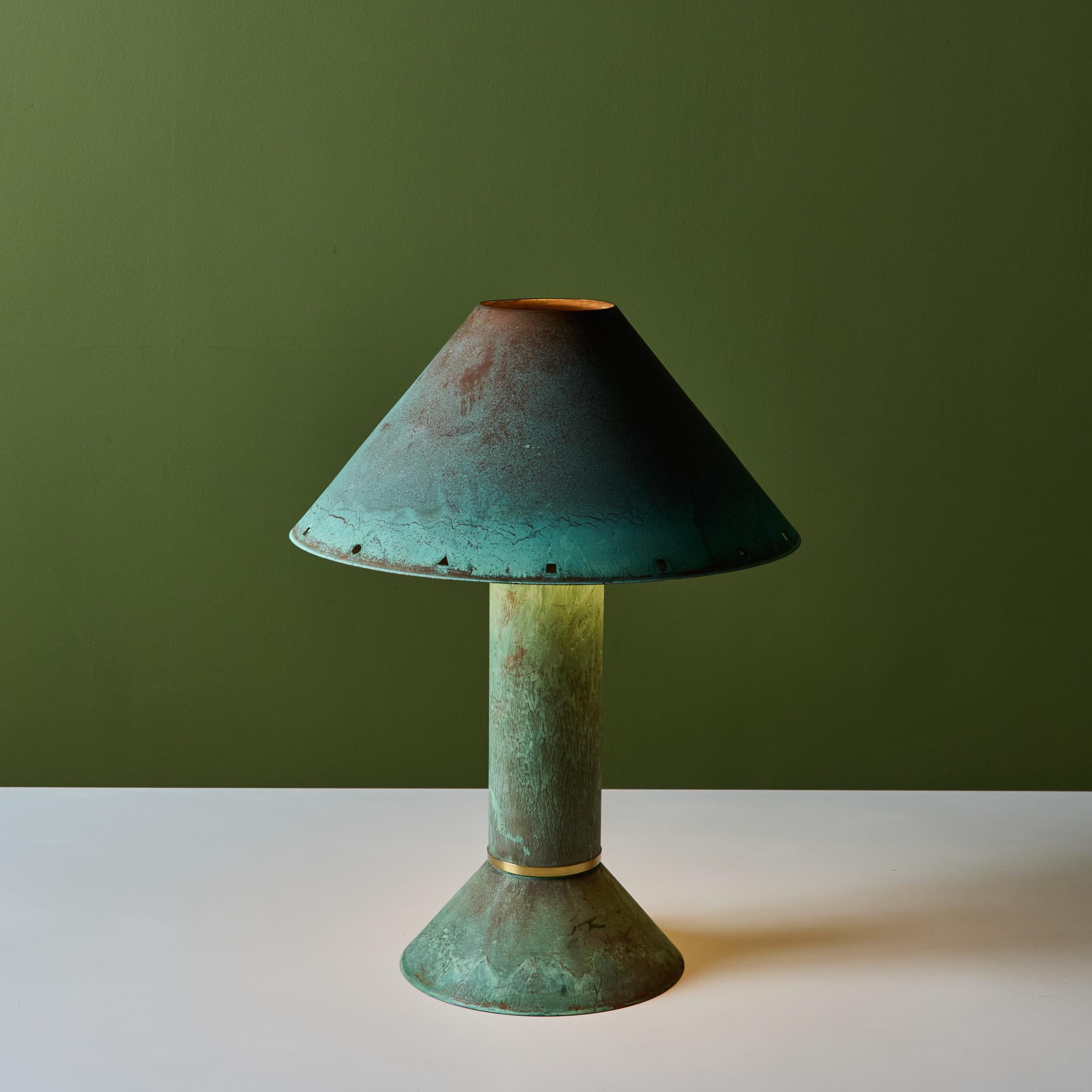 Ron Rezek Verdigris Table Lamp For Sale 3