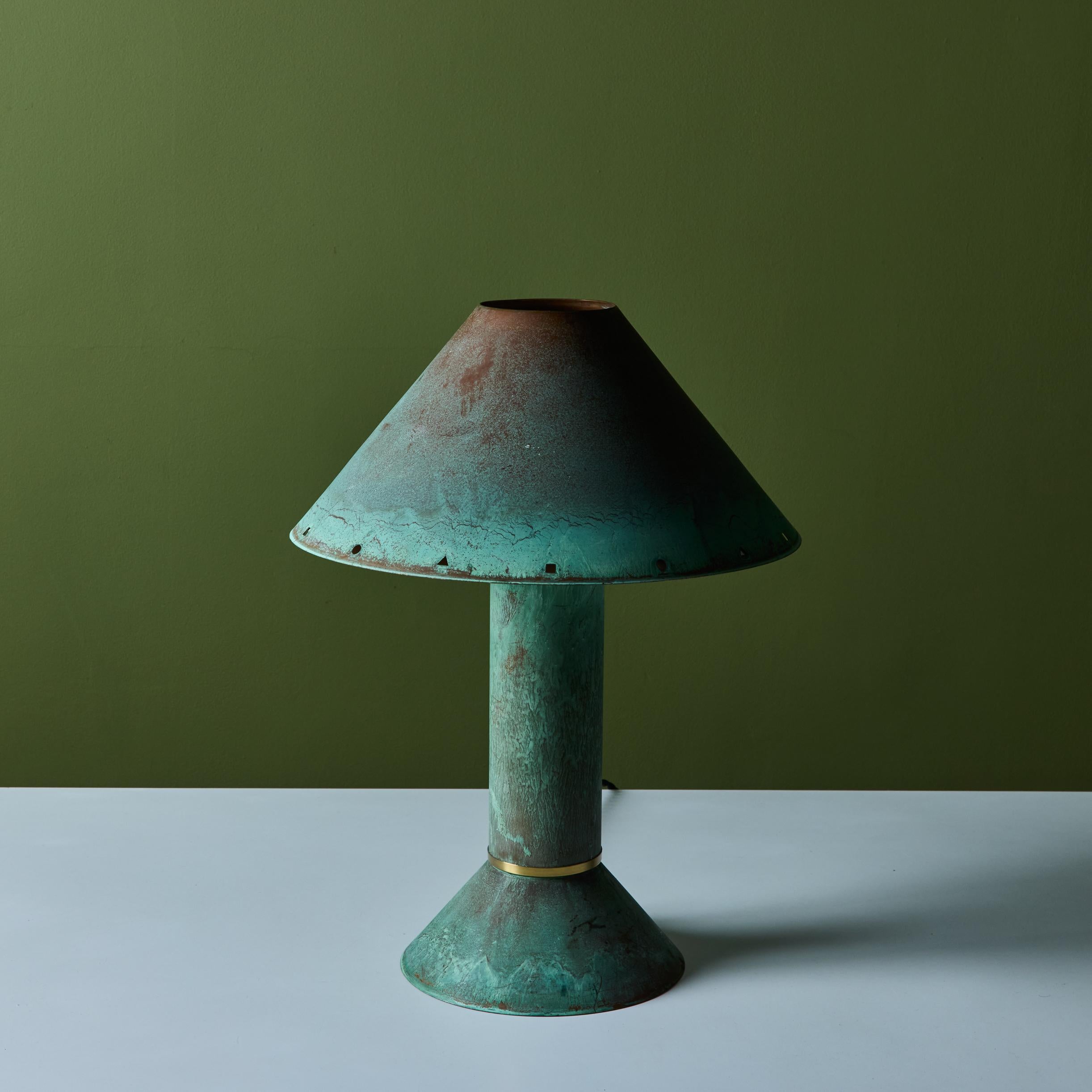 Ron Rezek Verdigris Table Lamp For Sale 4