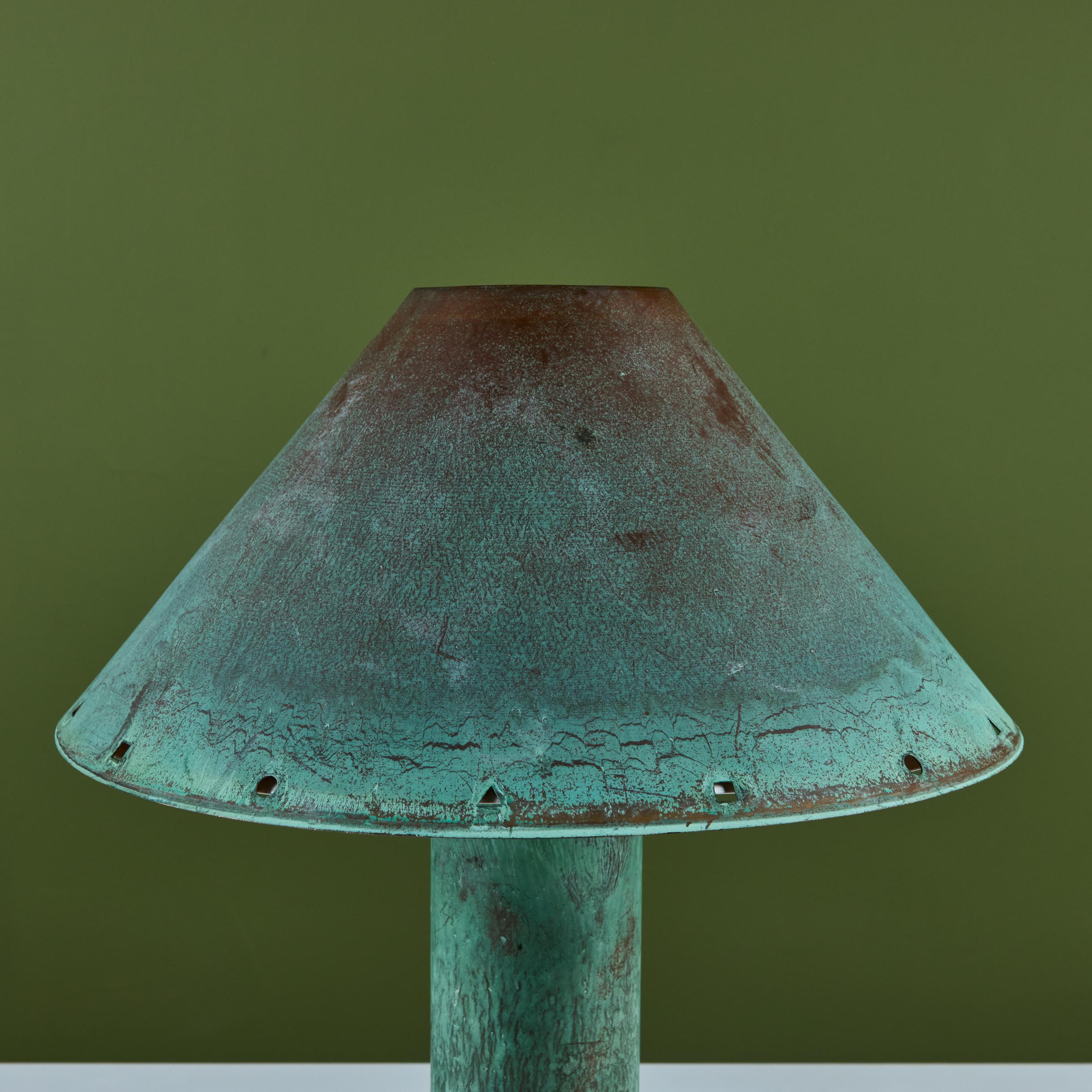 Ron Rezek Verdigris Table Lamp For Sale 5