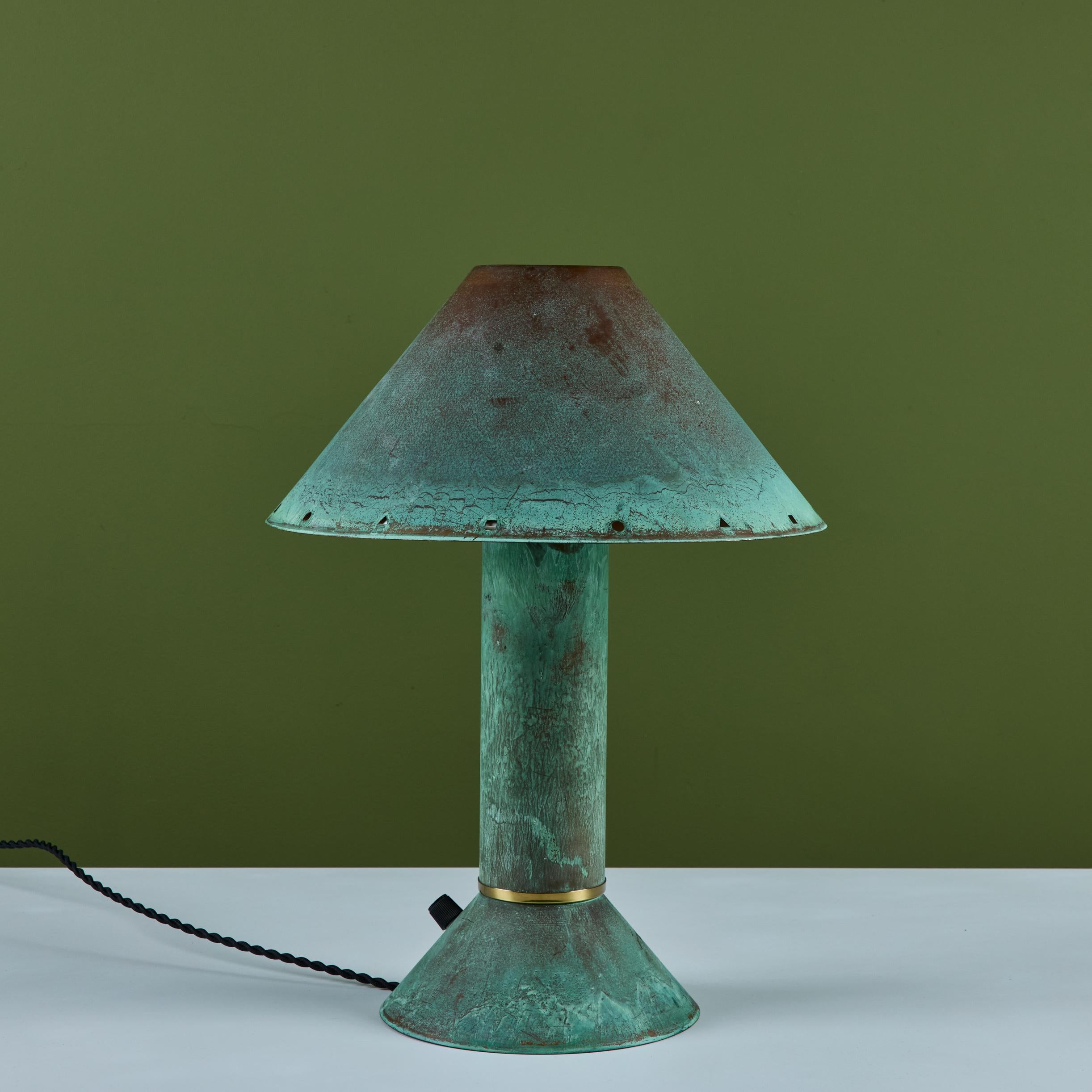 Ron Rezek Verdigris Table Lamp For Sale 1