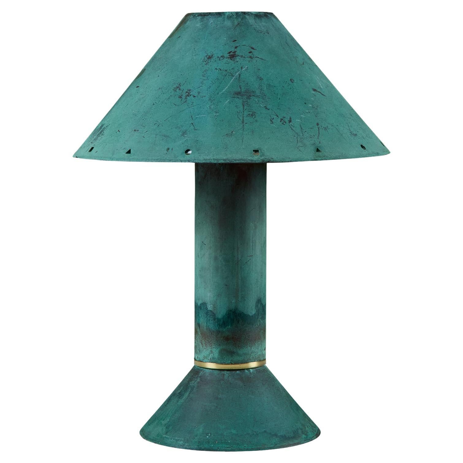 Ron Rezek Verdigris Table Lamp For Sale