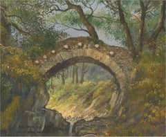 Vintage Ron Ritchie (b.1965) - 1995 Oil, Foley's Bridge, Tollymore Forest