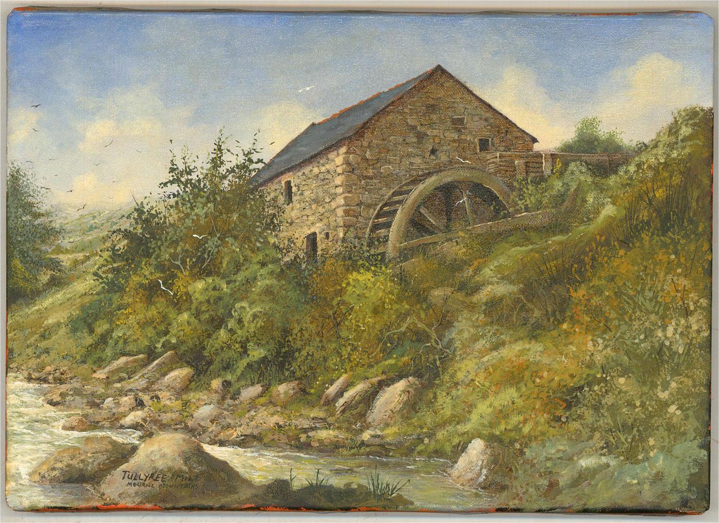 Ron Ritchie (nato nel 1965) - 1995 circa Olio, Mulino di Tullyree, Montagne Mourne in vendita 2