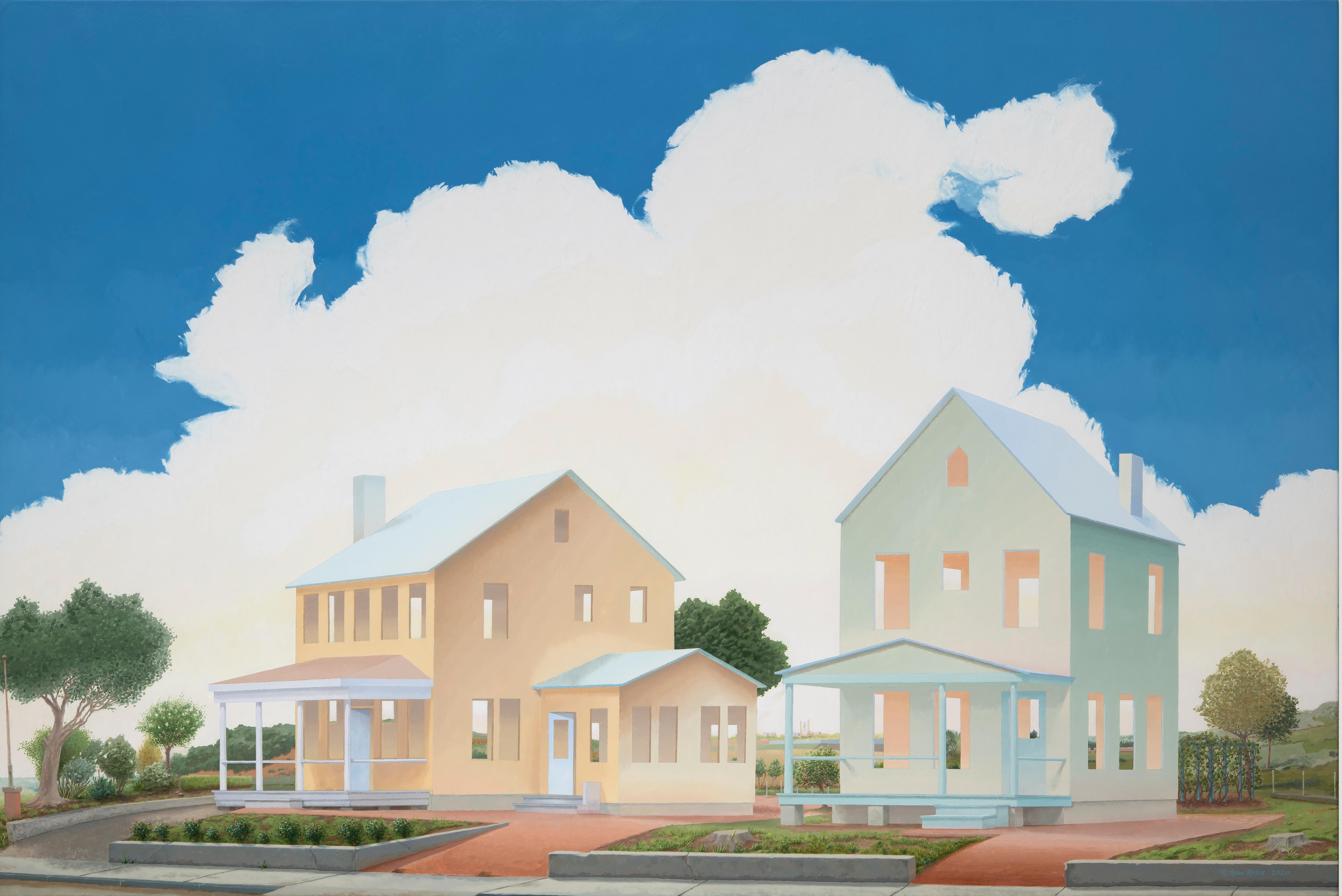 Ron Rizk Landscape Painting - Two Houses on Church Street