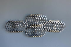 Ron Schmidt Brutalist Metal Nail Art Signed Sculpture,  circa 1980