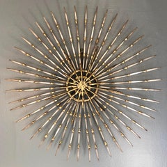 Ron Schmidt Large Brutalist Sunburst with Starburst Nail Art Wall Sculpture