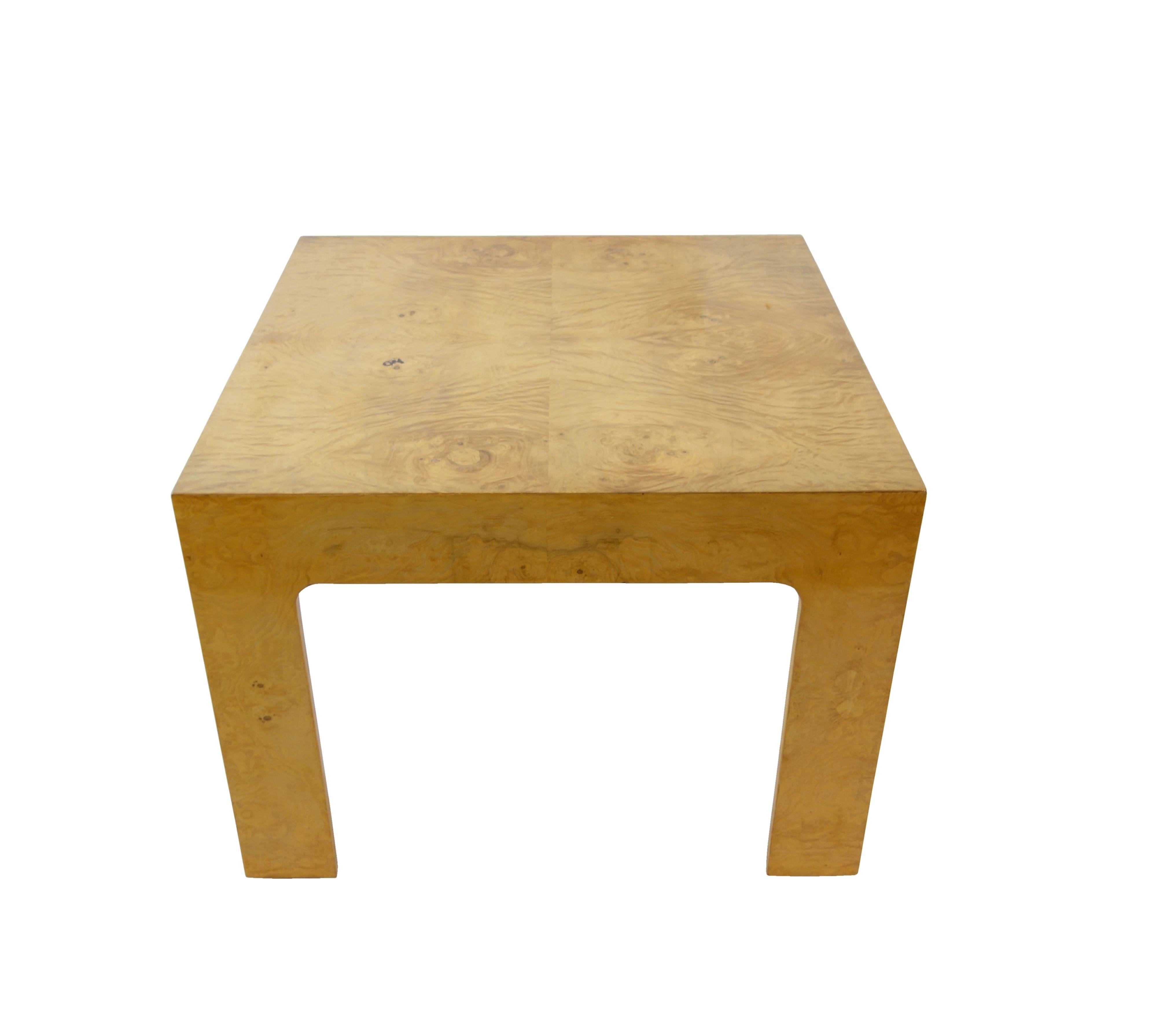 Ron Seff Book Matched Burled Anigre Wood Side Table 1