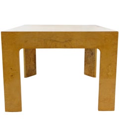Ron Seff Book Matched Burled Anigre Wood Side Table