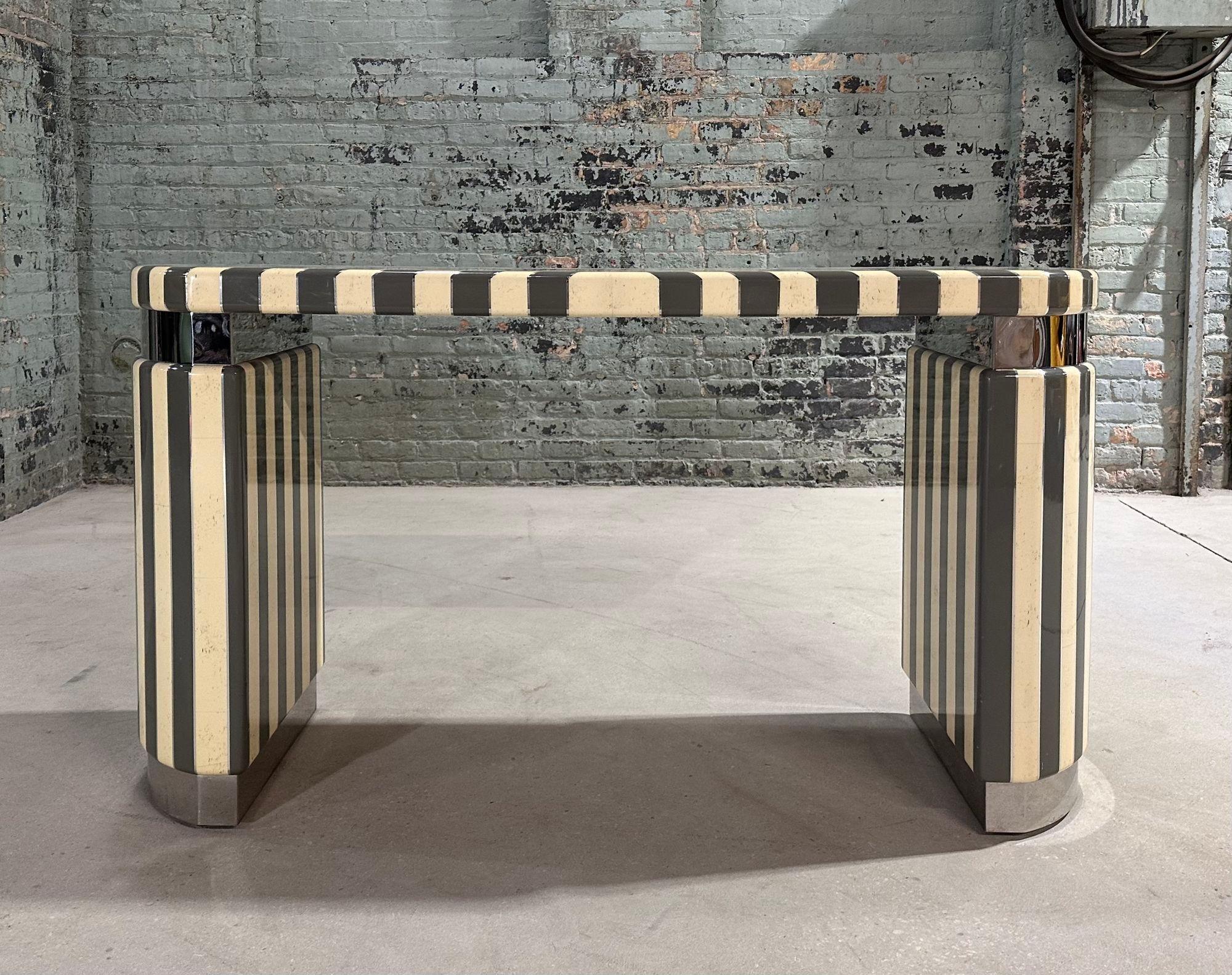 Late 20th Century Ron Seff Graphic Tessellated Bone Console, 1970 For Sale