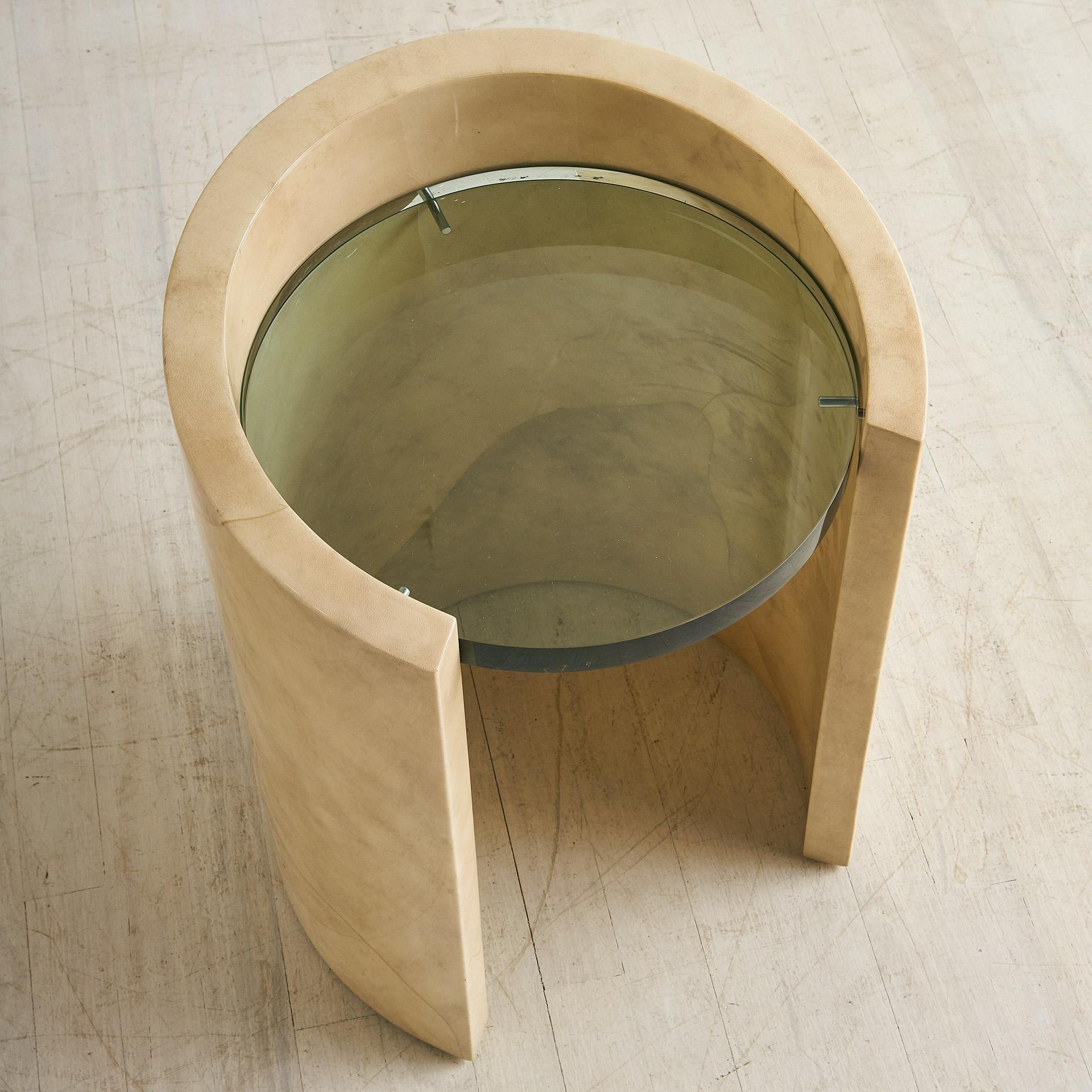 Lacquered Parchment Side Table by Ron Seff 1