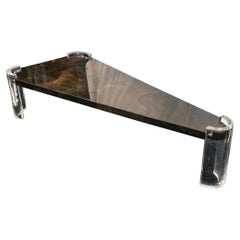 Ron Seff Lucite & Ziegenleder Delta Cocktailtisch