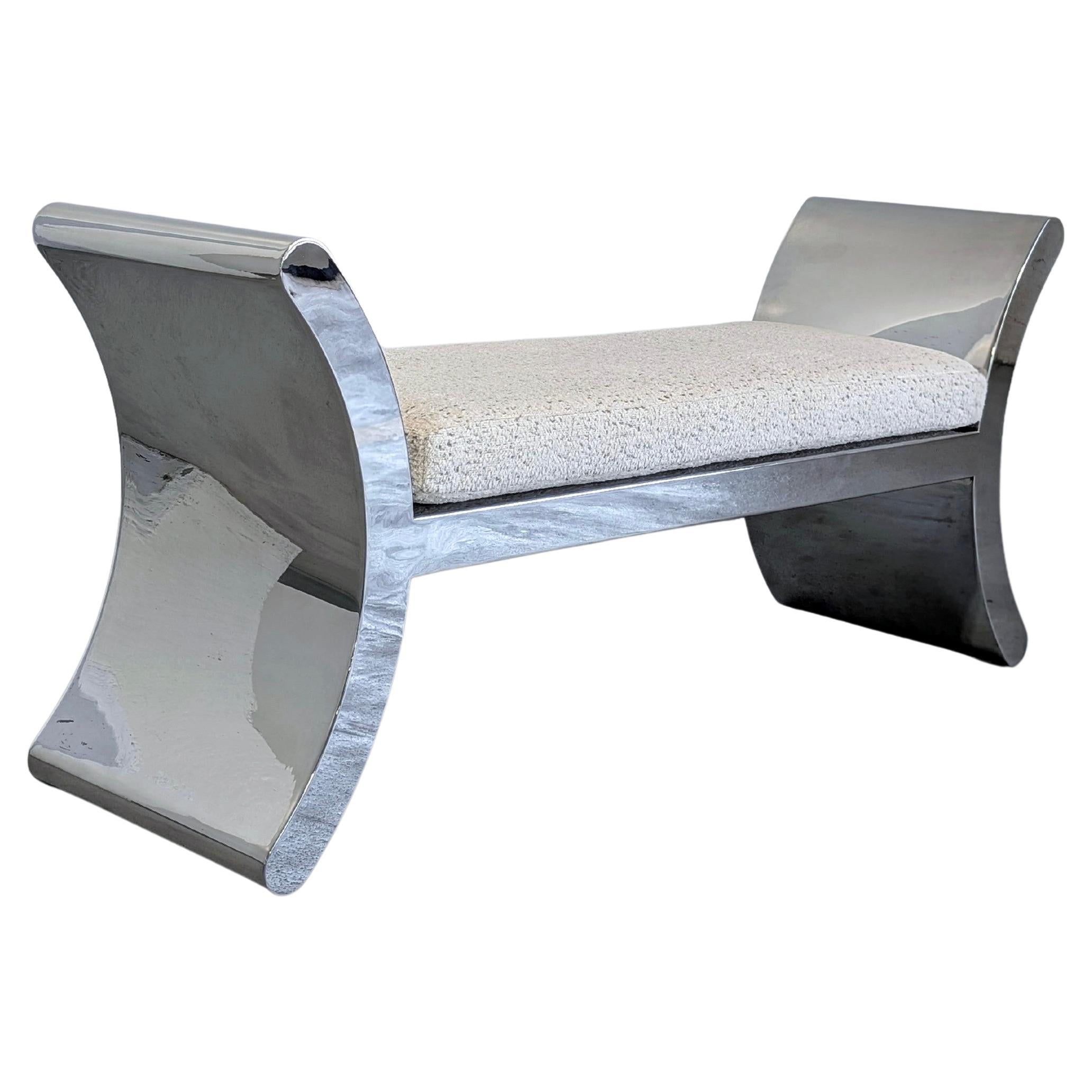 Ron Seff Polished Stainless Steel Ramses Bench