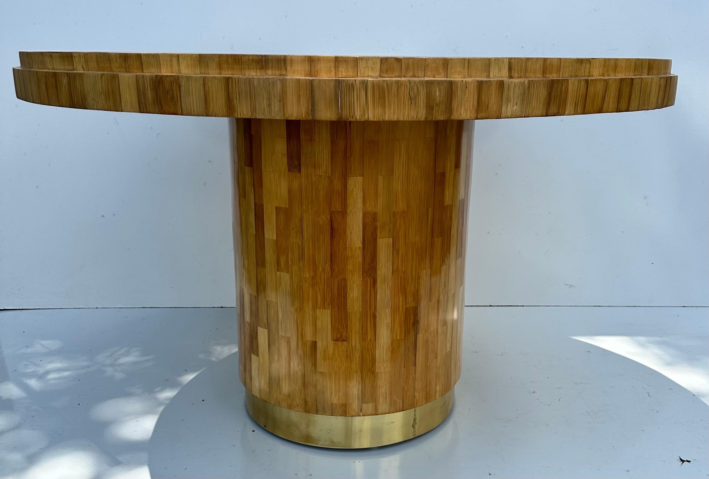 Late 20th Century Ron Seff Raffia Marquetery dining room table  For Sale