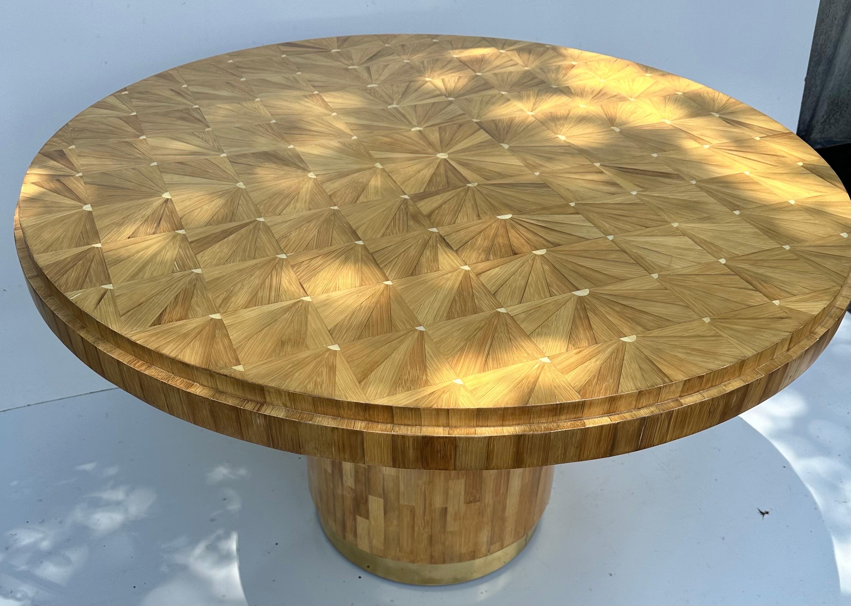 Ron Seff Raffia Marquetery dining room table  For Sale 1