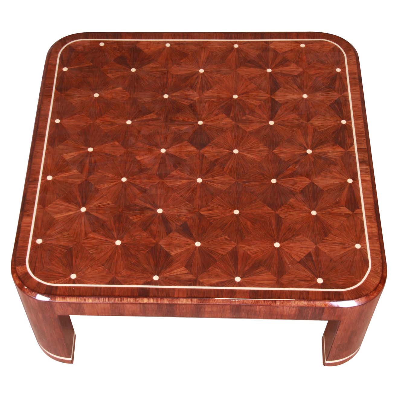 Ron Seff Starburst Marquetry Cocktail Table, Newly Restored For Sale at ...