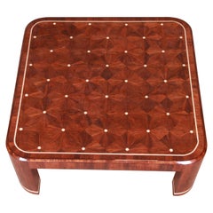 Ron Seff Starburst Marquetry Cocktail Table, Newly Restored