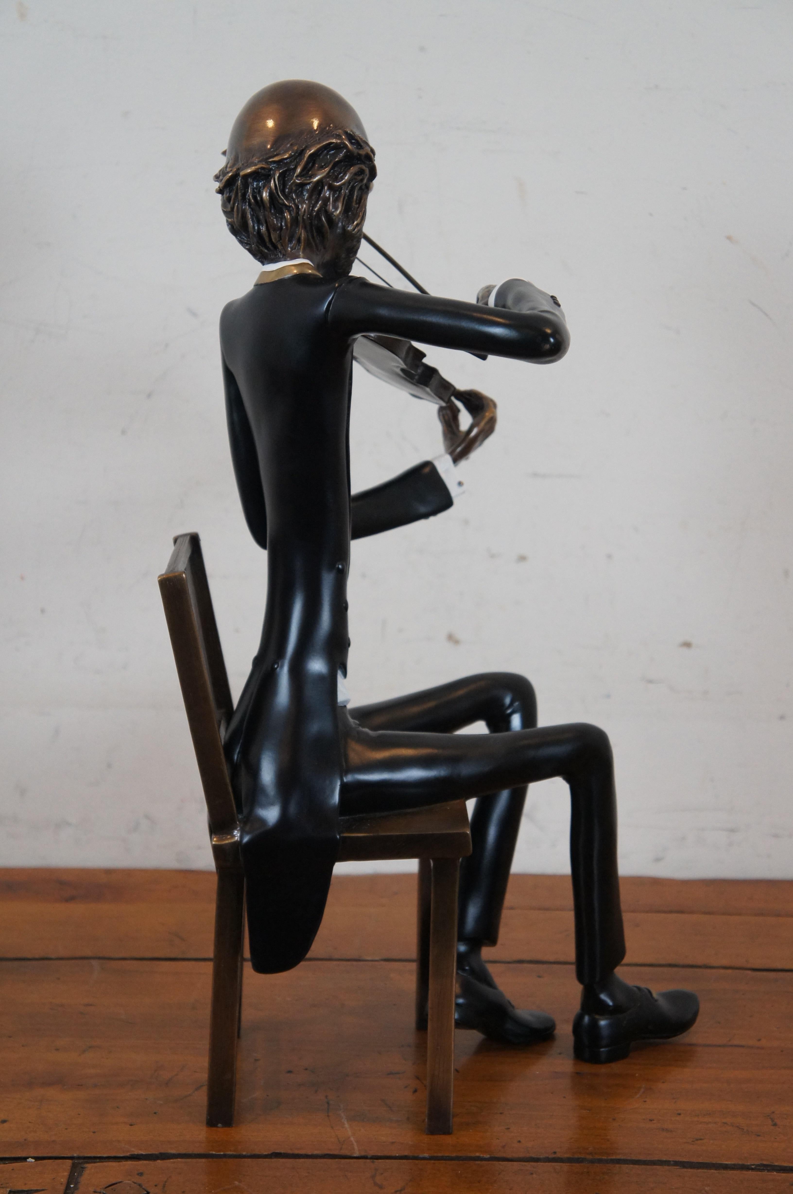 Ron & Sheila Ruiz Symphony First Violin Signed Modernist Bronze Sculpture 42/80 In Good Condition In Dayton, OH
