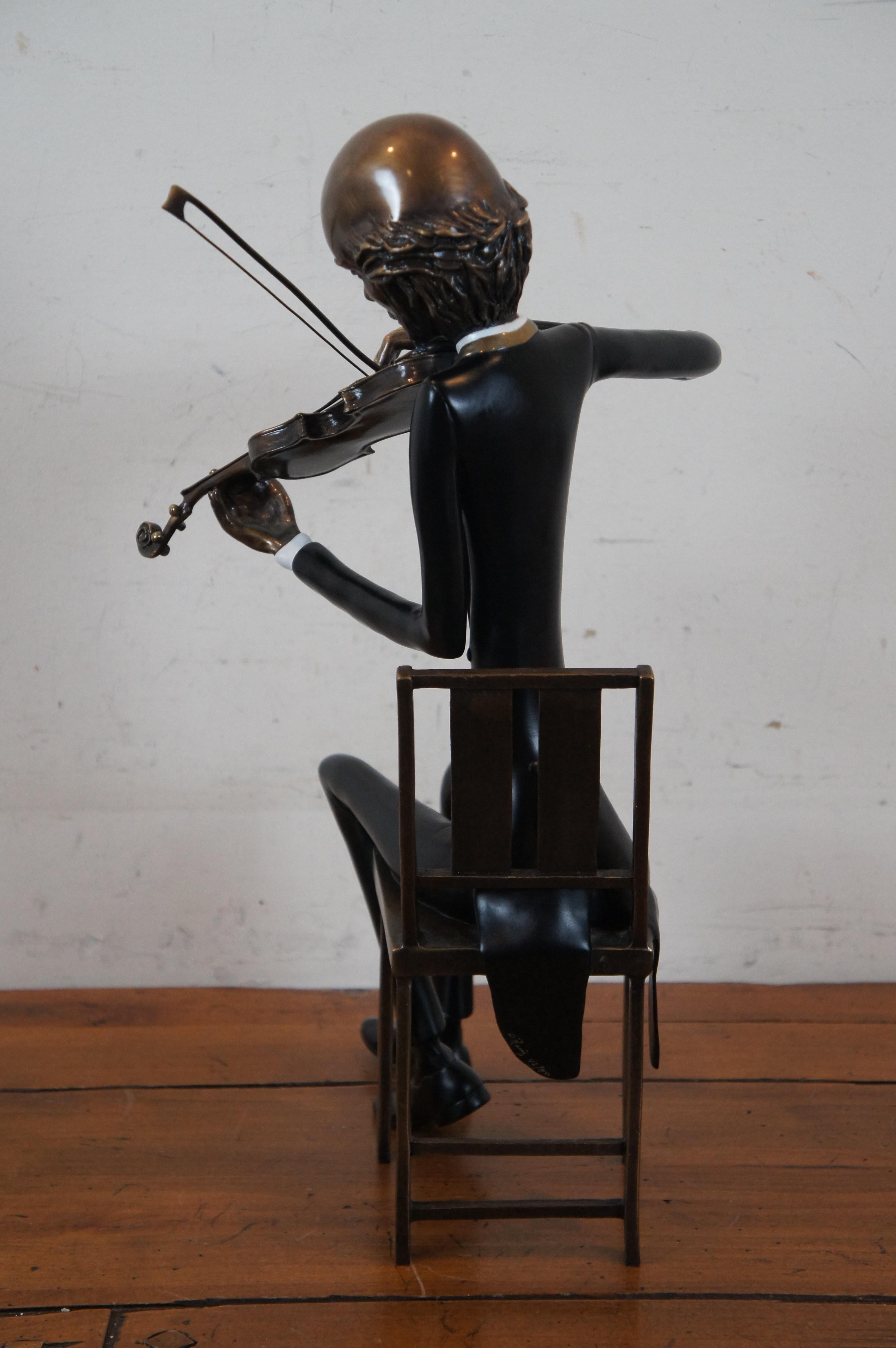 20th Century Ron & Sheila Ruiz Symphony First Violin Signed Modernist Bronze Sculpture 42/80