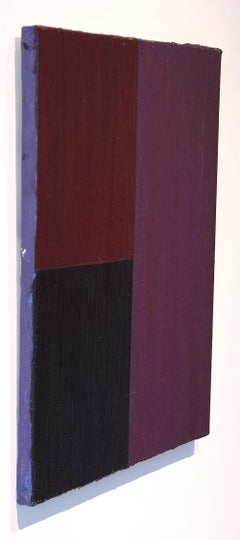 Untitled Blue Black Maroon Purple, abstract acrylic, polyfilla and oil painting