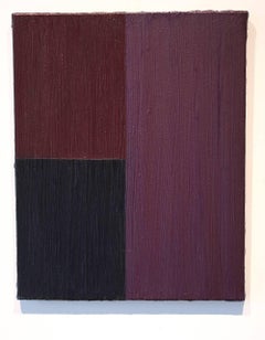 Untitled Blue Black Maroon Purple, abstract acrylic, polyfilla and oil painting 