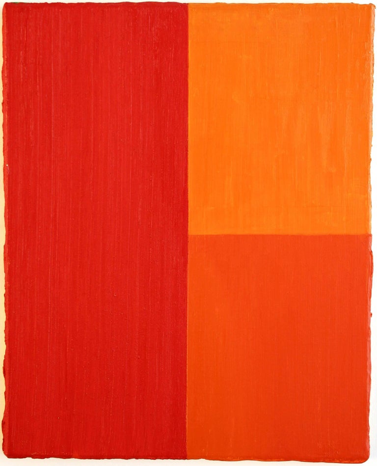 Ron Shuebrook Untitled Red Crimson Pink, abstract acrylic, polyfilla and oil painting