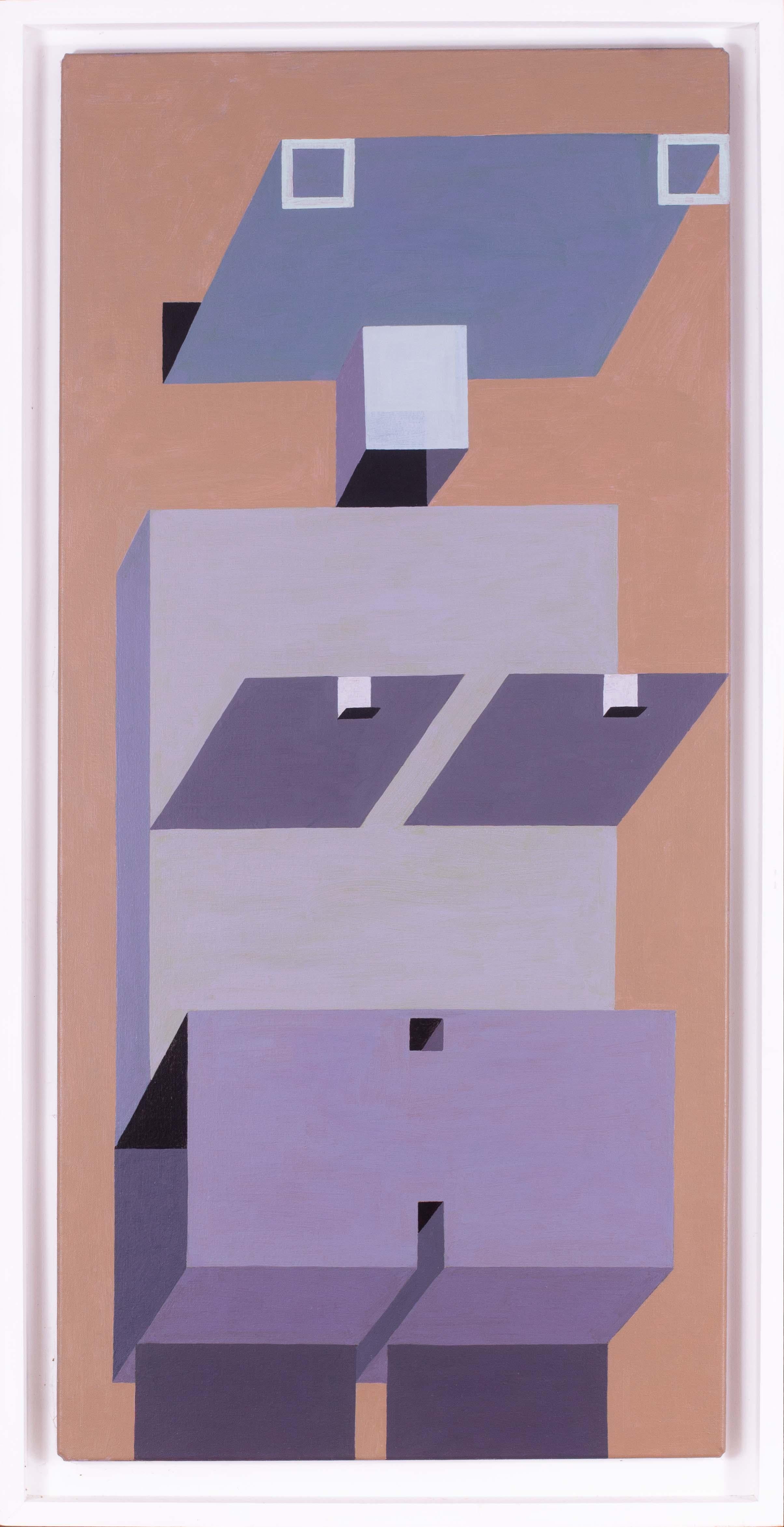British Abstract geometric figure in greys by Ron Sims