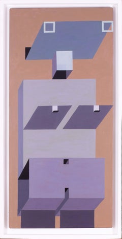 British Abstract geometric figure in greys by Ron Sims