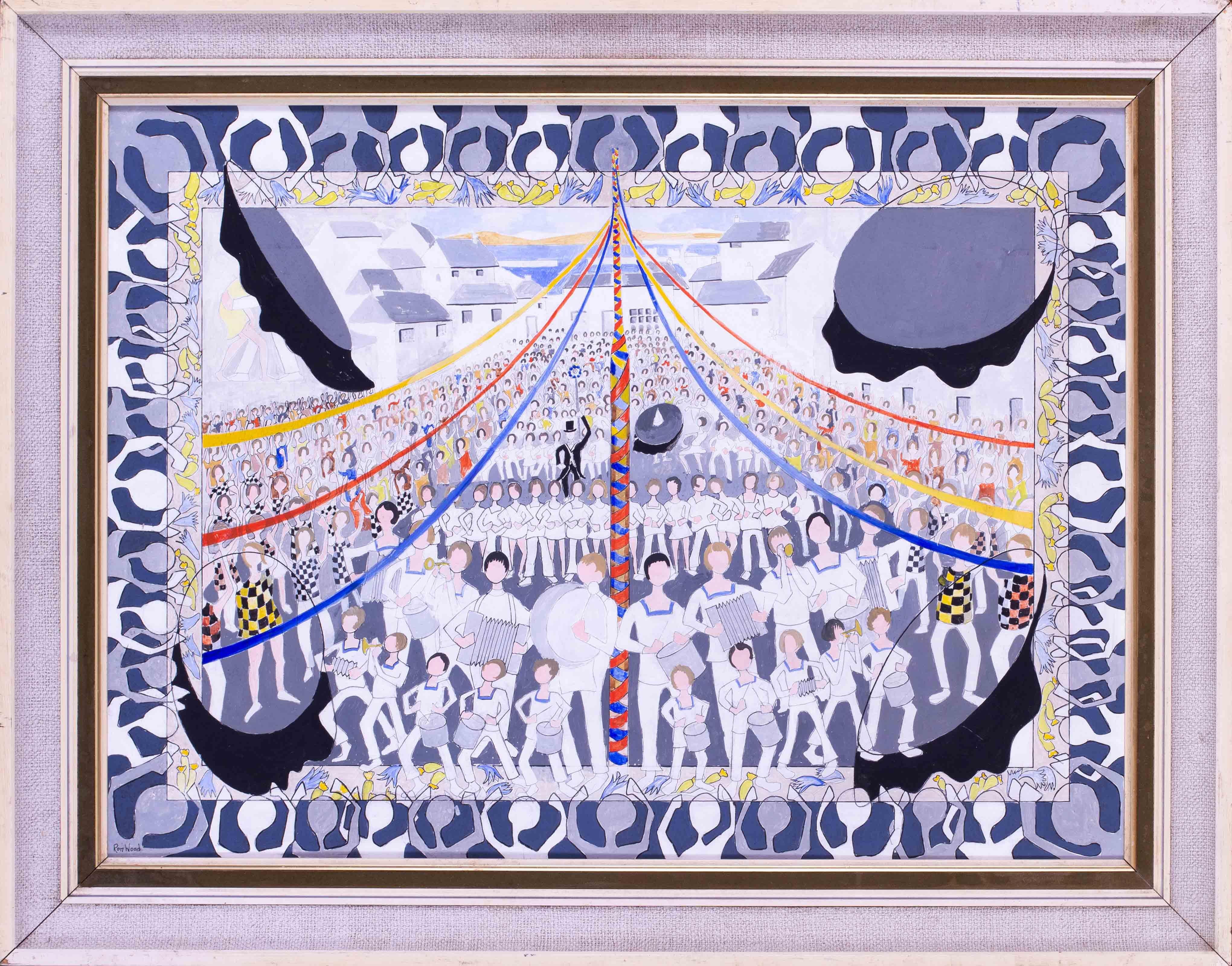 Ron Wood (britannique, né en 1922)
Festival Obby Oss, Padstow
Huile sur carton
Signé "Ron Wood" (au verso)
22.1/4 x 30.1/4 in. (56.5 x 76.8 cm.)
£1800
 
Le festival Obby Oss est une coutume folklorique qui a lieu chaque 1er mai à Padstow, dans le