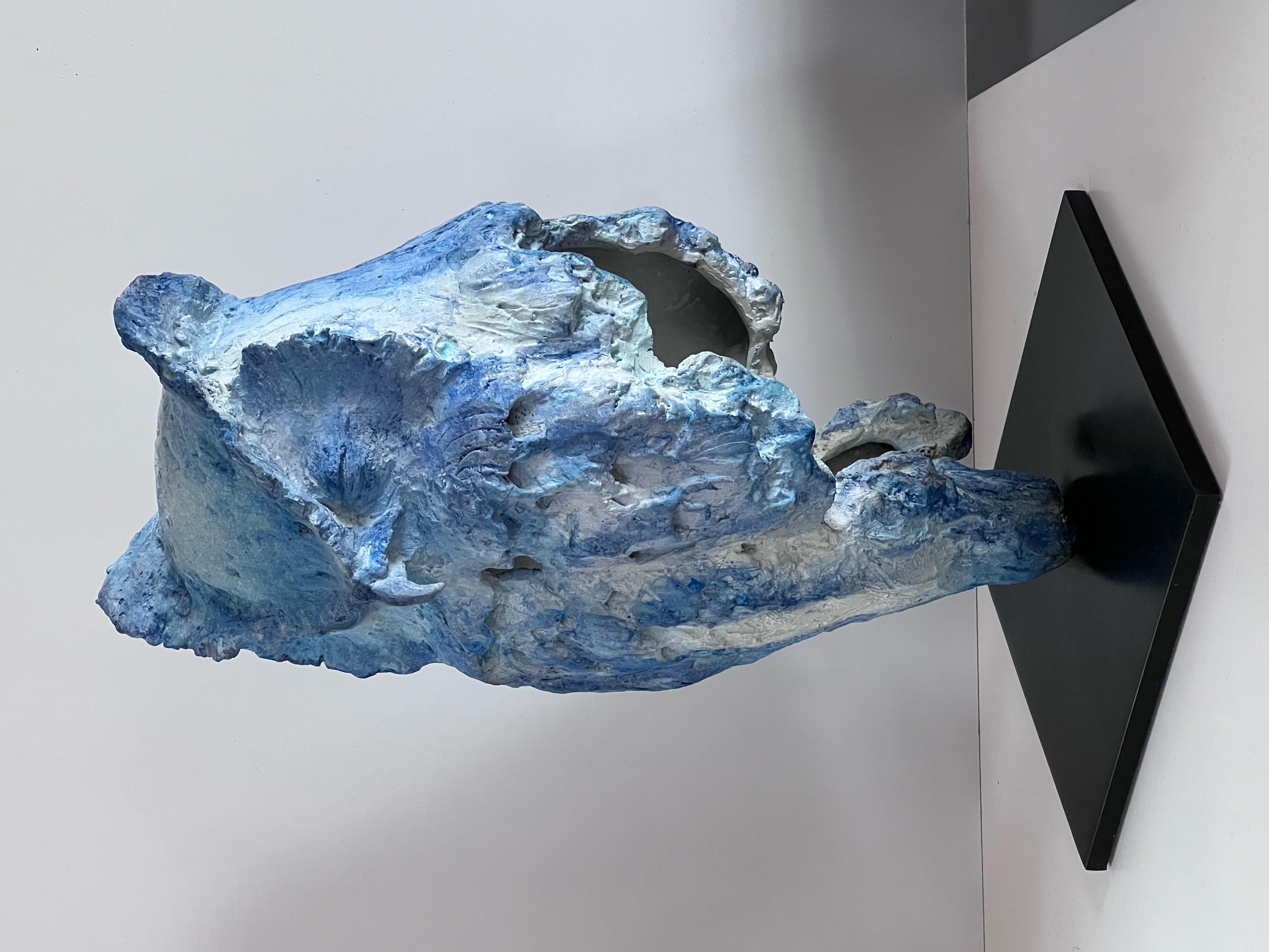 Blue Complicity Owl II. Edition of 9 - Gold Figurative Sculpture by Ron Zohar