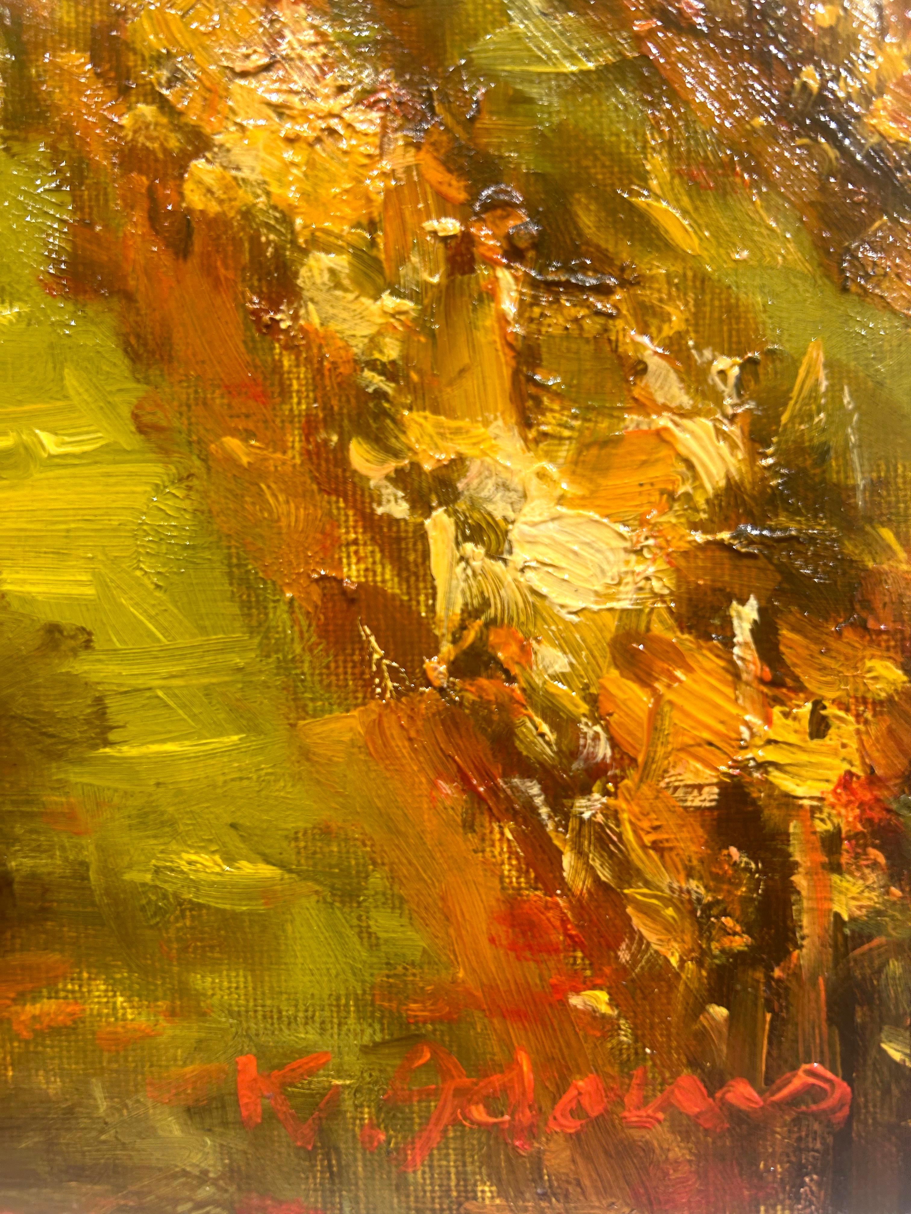 Ronald Adams, « Soirée d'été », peinture à l'huile sur toile de paysage toscan 12 x 24 en vente 5