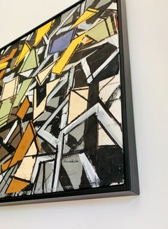 Ronald Ahlstrom "Untitled Collage", abstract mixed media collage on canvas board