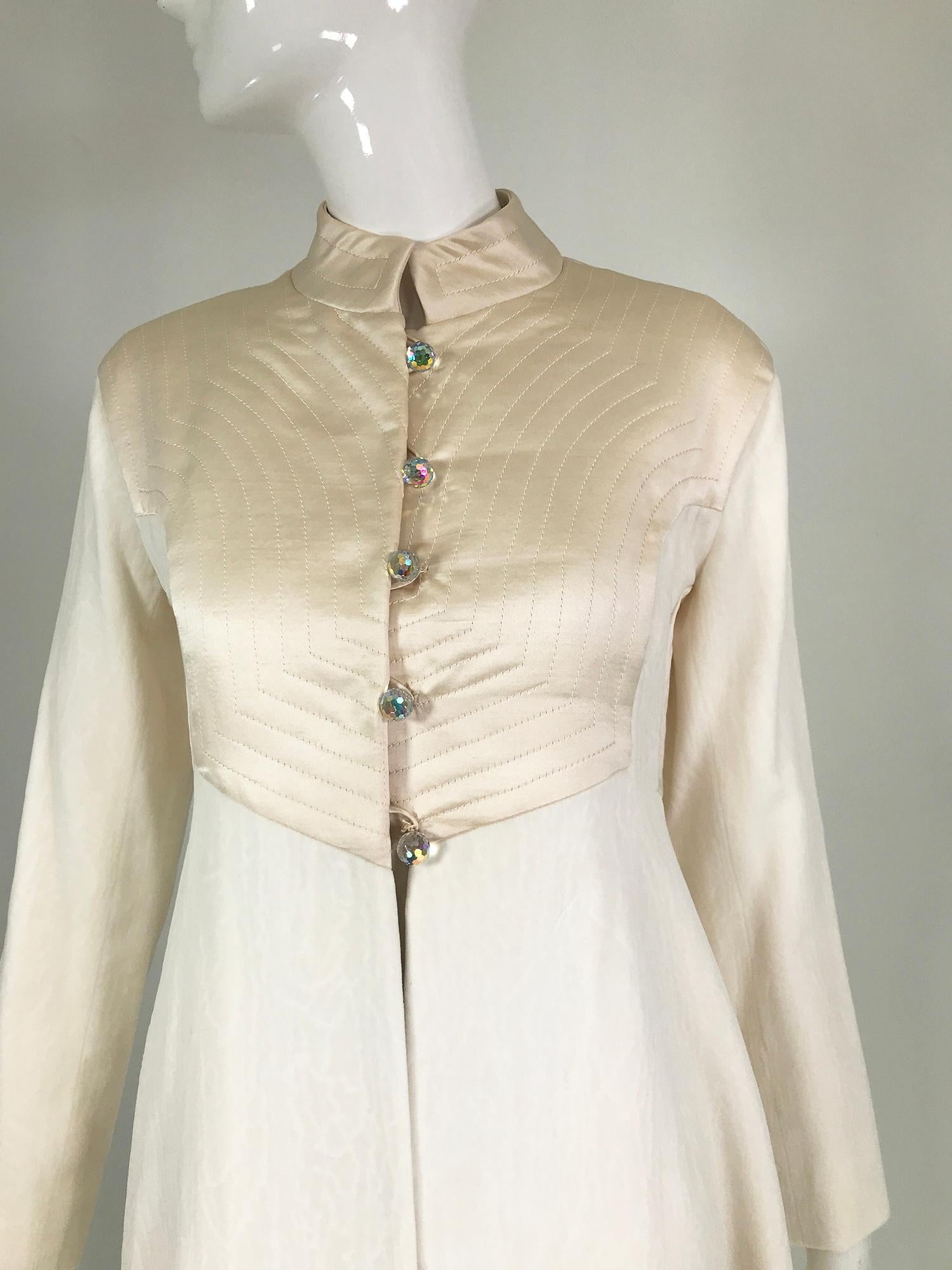 Ronald Amey - Manteau de soirée et robe de soirée rare en velours dévoré et satin, années 1970 en vente 10
