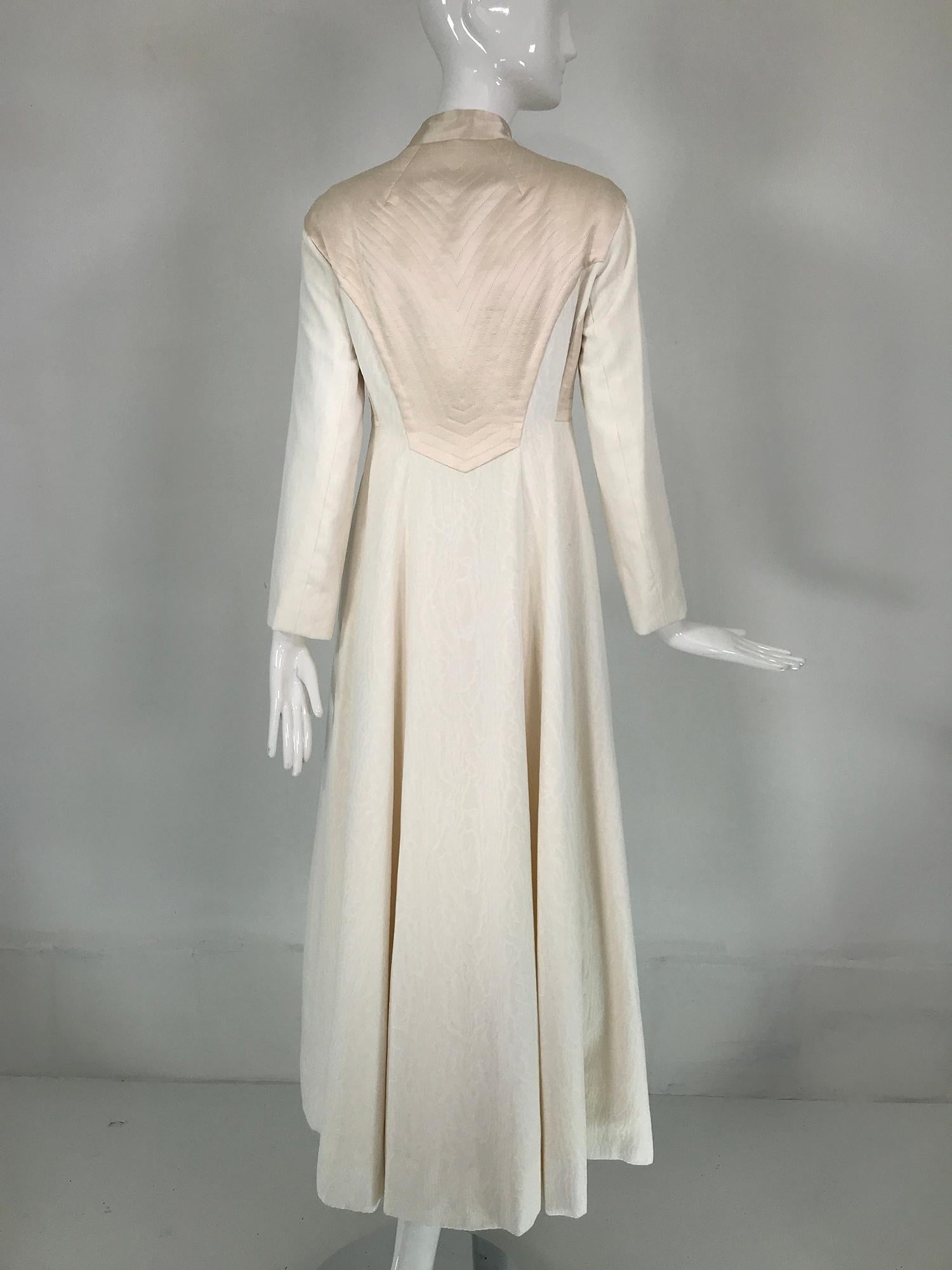 Women's Ronald Amey Rare Evening Coat & Evening Dress in Devore Velvet & Satin 1970s For Sale