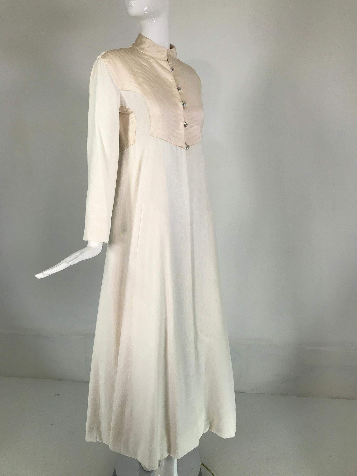Ronald Amey - Manteau de soirée et robe de soirée rare en velours dévoré et satin, années 1970 en vente 3