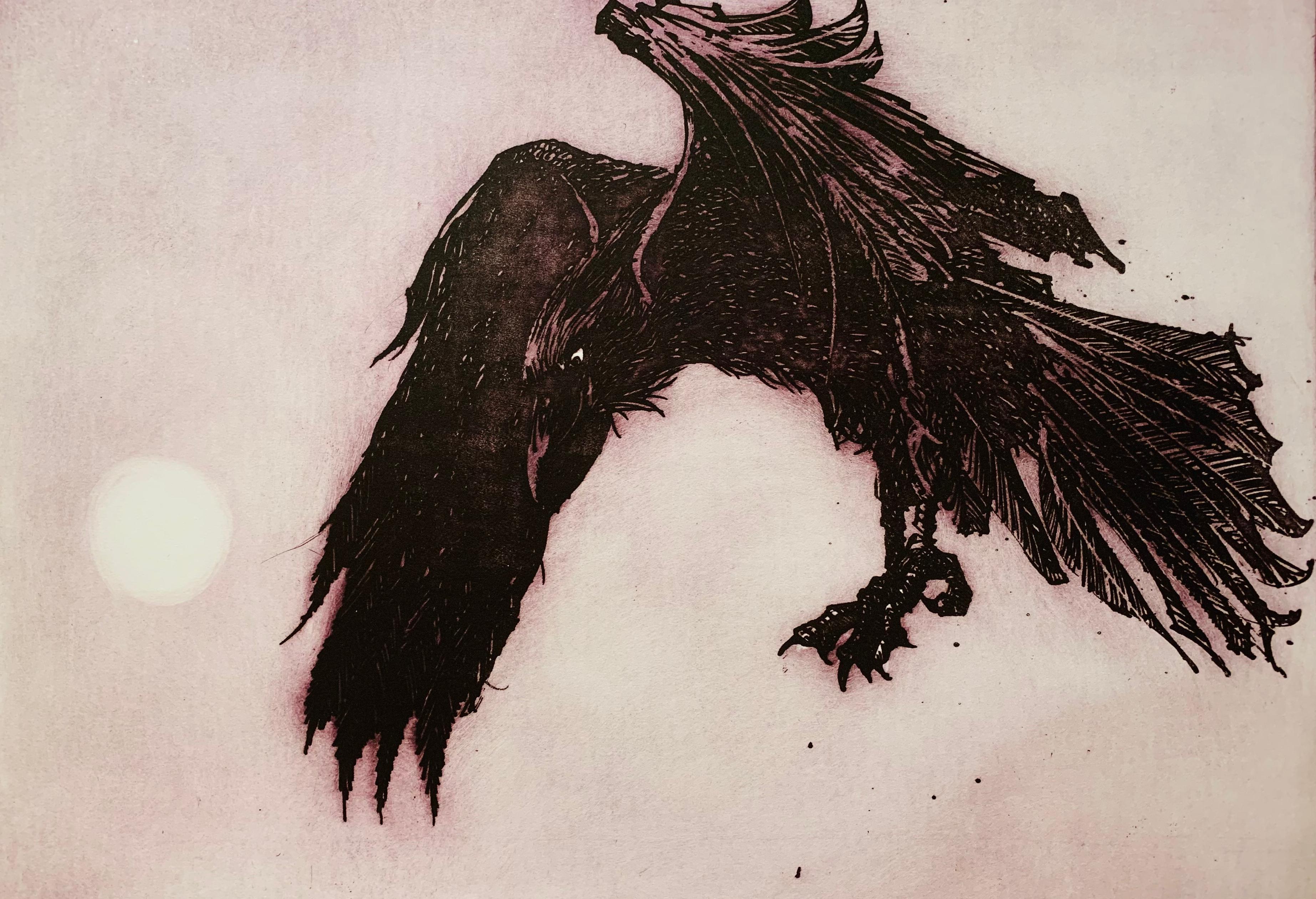 Portfolio Set of 7 Raven Etchings For Sale 1